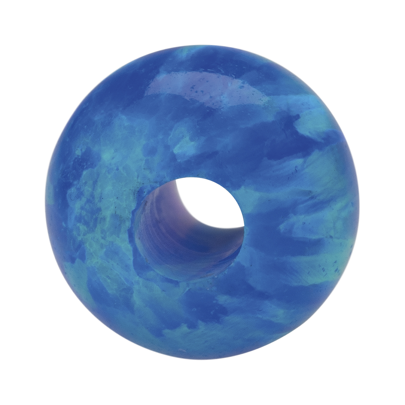 Opal-Imitation, Kugel, blau, ø 10 mm, durchbohrt - 1 Stück