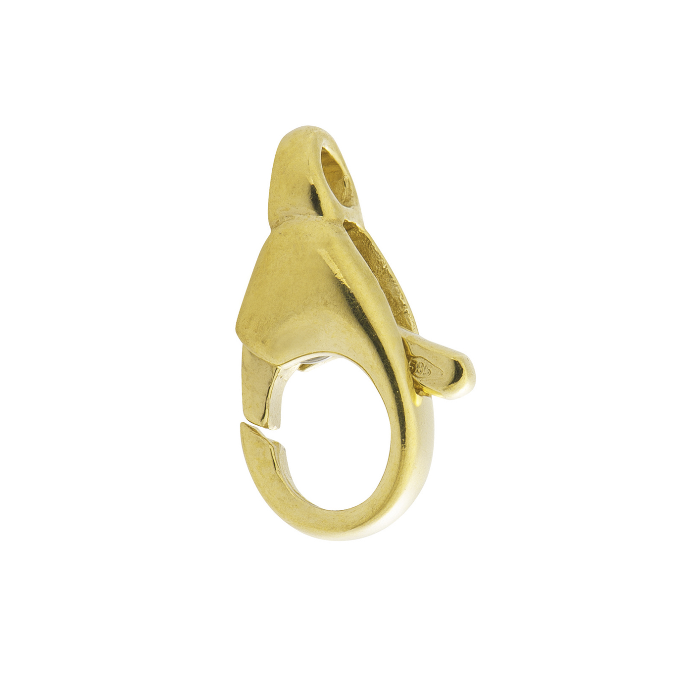 Lobster Clasp, 585G, 6 x 13 mm, Cast, with Diagonal Lug - 1 piece