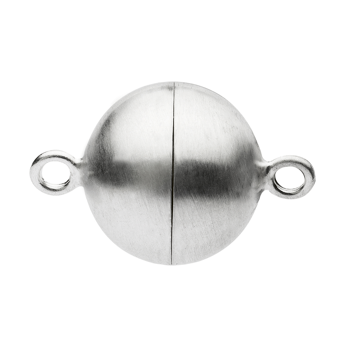 Magnetic Clasp, Ball, 925Ag Horizontal Matt Finish, ø 14 mm - 1 piece