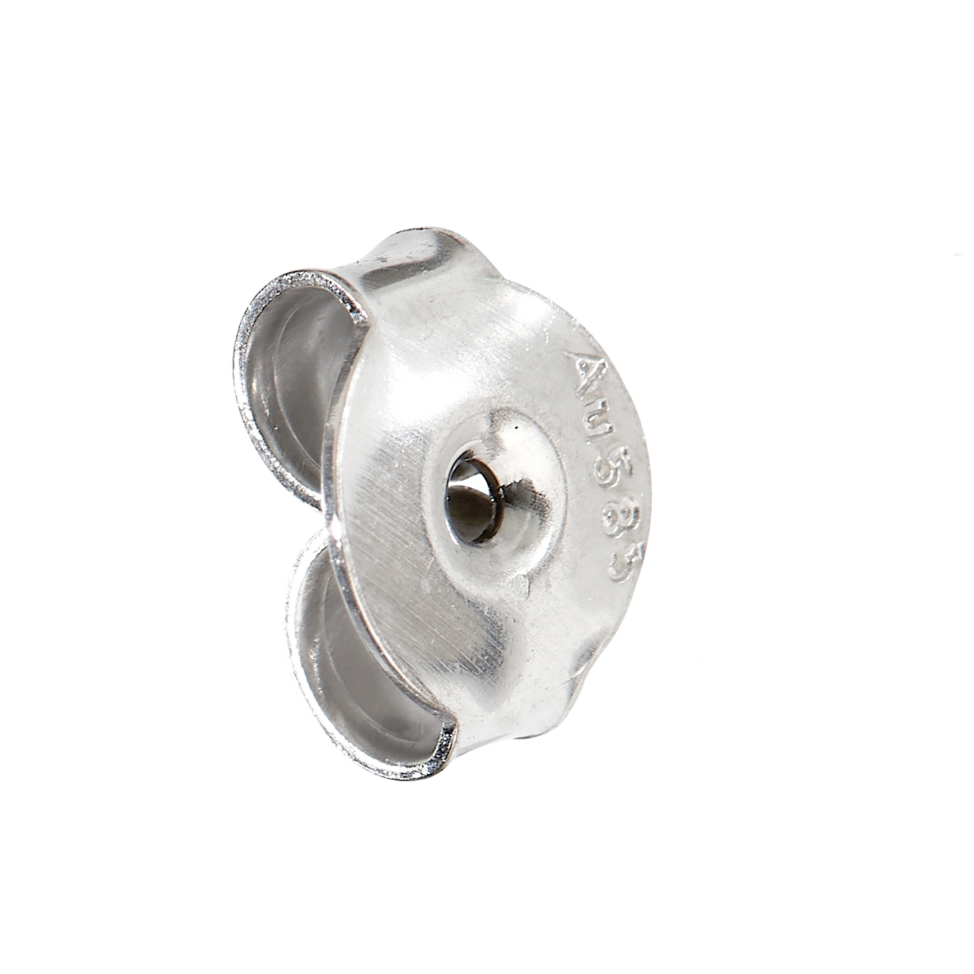 Ohrmutter, 585 WG, ø 5,8 mm, gewölbt, mit glattem Rand - 1 Stück Ohrmutter, 585 WG, ø 5,8 mm, gewölbt, mit glattem Rand - 1 Stück