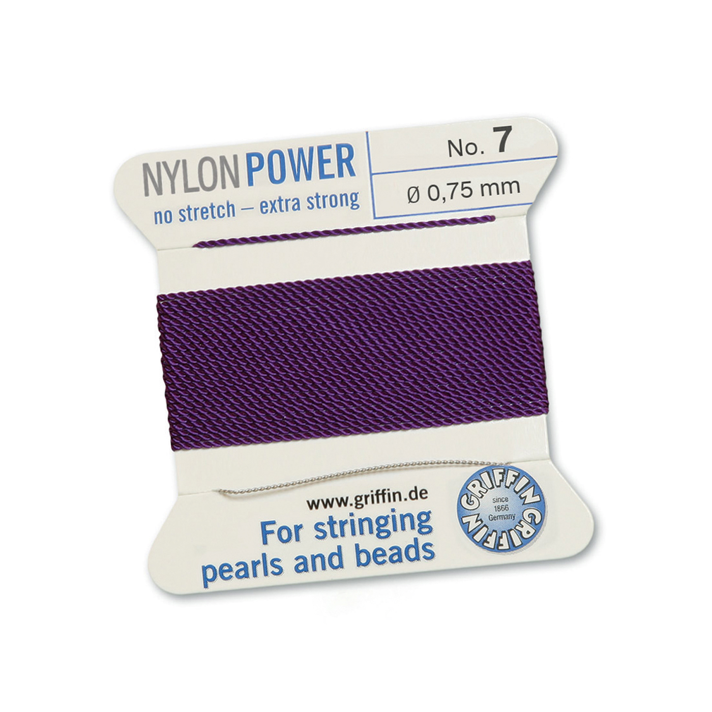 Bead Cord NylonPower Perlseide, amethyst, Nr. 7 - 2 m
