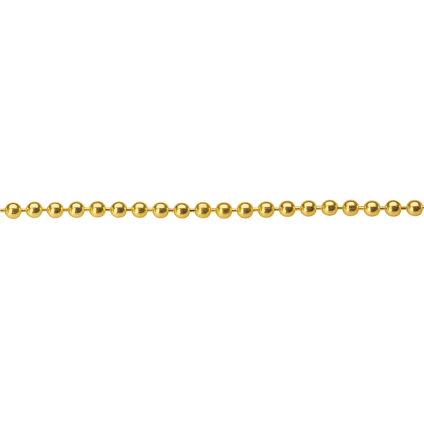 Kugelkette, 585 G, 1,50 mm, Meterware - 10 cm Kugelkette, 585 G, 1,50 mm, Meterware - 10 cm
