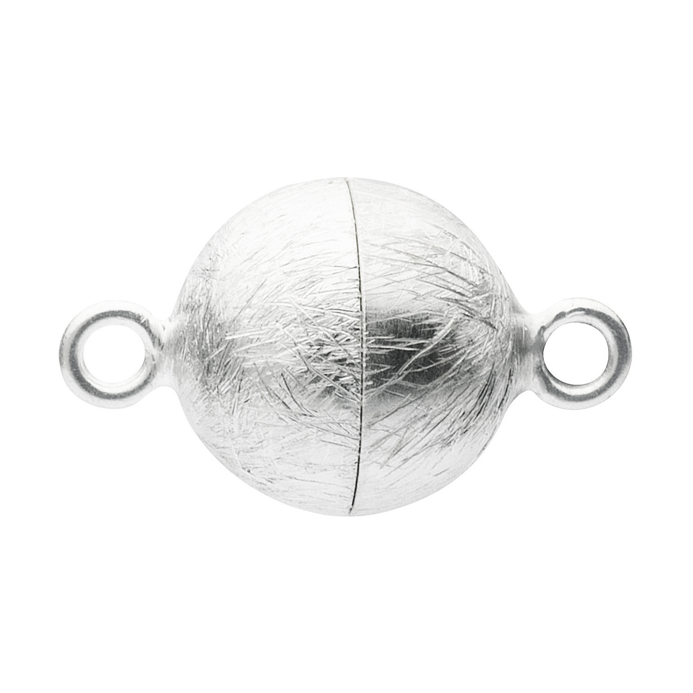 Magnetic Clasp, Ball, 925Ag Ice Matt, ø 10 mm - 1 piece