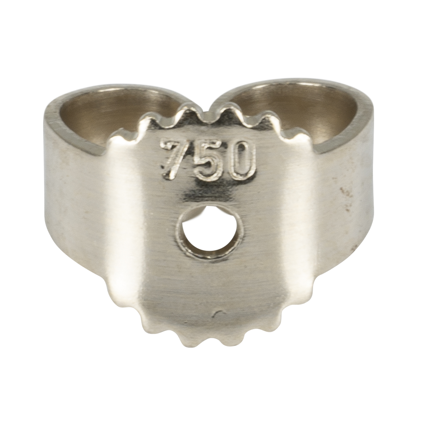 Ohrmutter, 750 WG, ø 5 mm, gewölbt, geriffeltem Rand - 1 Stück
