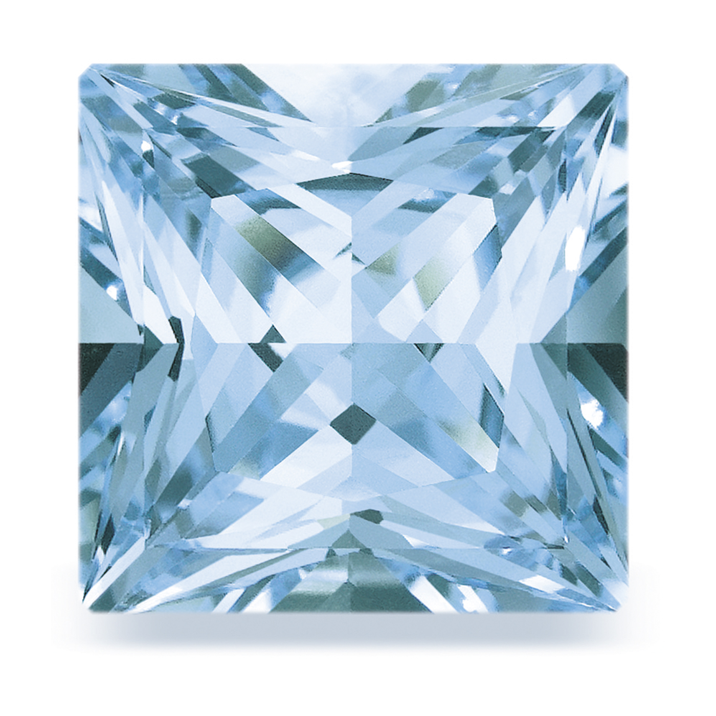 Swarovski Topas, Princess, facettiert, aquamarinblau, 3 x 3 mm - 1 Stück