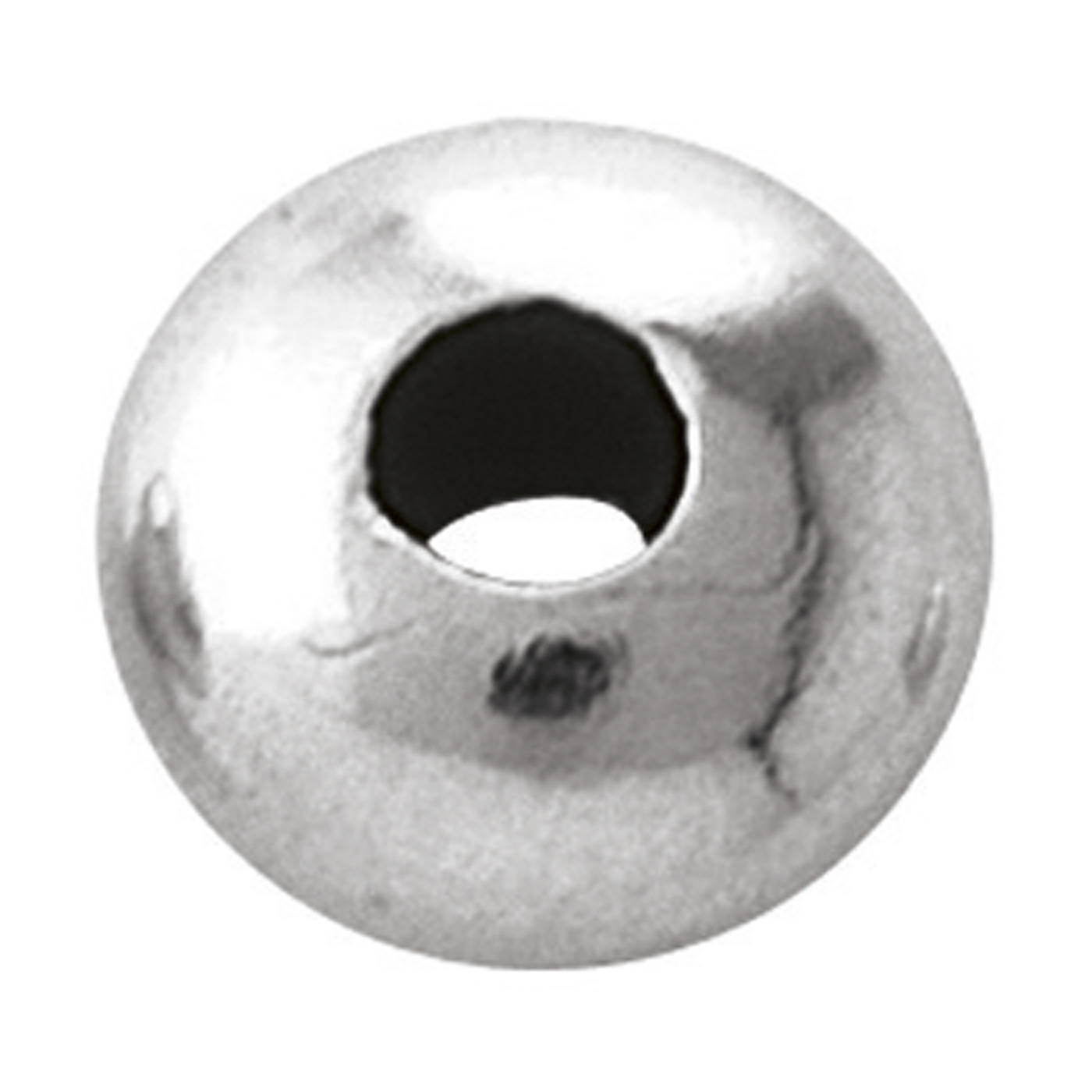 Zwischenteil, Linse, 925 Ag, ø 3,6 x 2 mm, poliert - 1 Stück