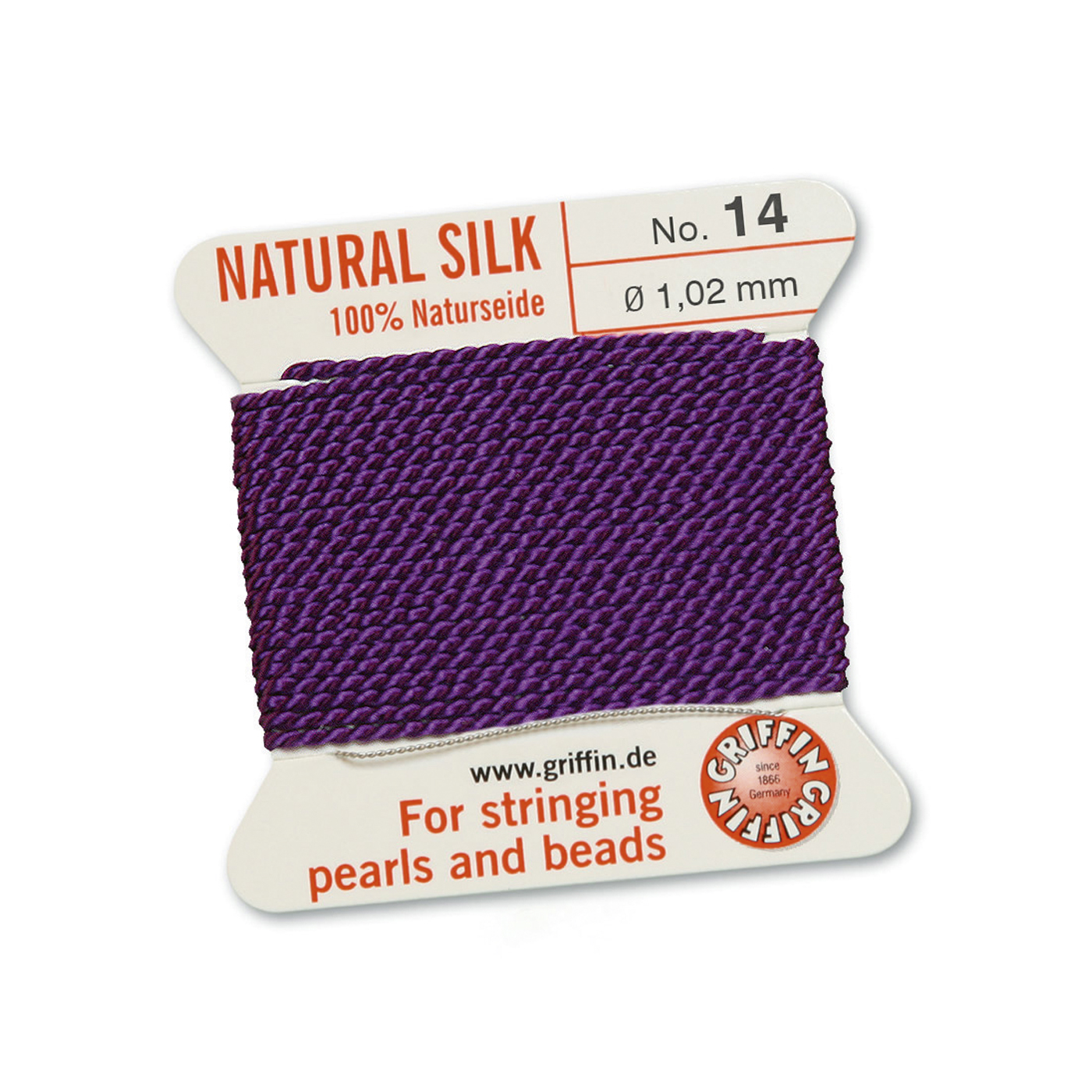 Bead Cord 100% Natur-Perlseide, amethyst, Nr. 14 - 2 m