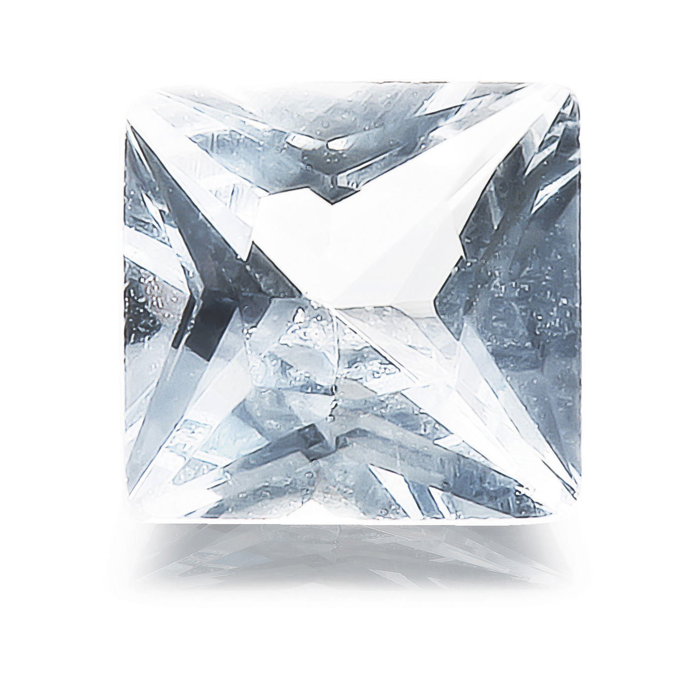 Zirconia, Carré, White, Faceted, 1.50 x 1.50 mm - 5 pieces