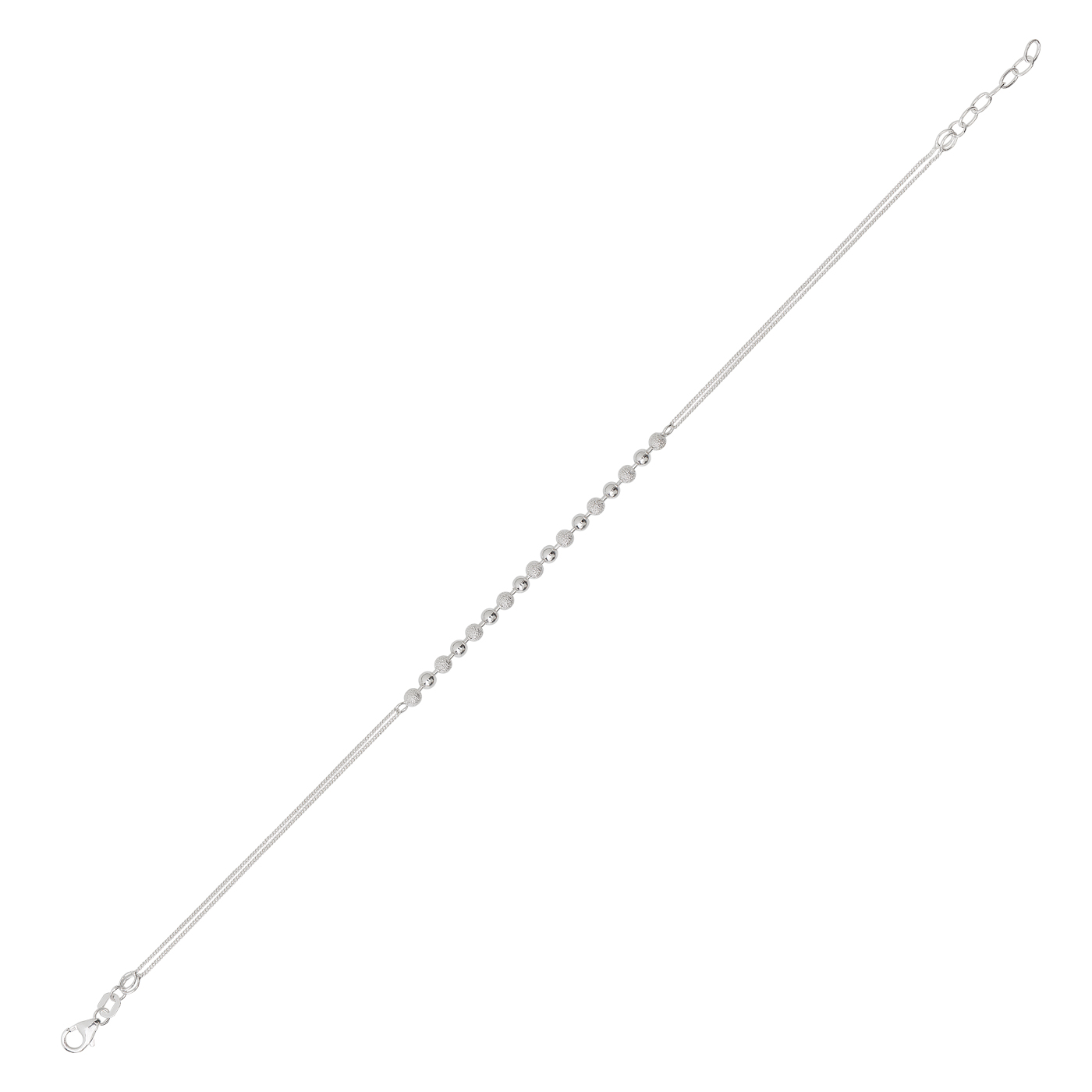 FBM Fußkette Panzergliederung, 925 Ag, 2-reihig, 23 cm - 1 Stück