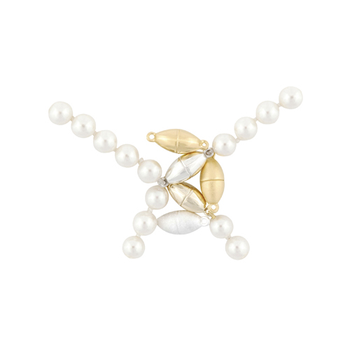 Magnetic Clasp, Olive, 750WG Polished, ø 8 mm - 1 piece