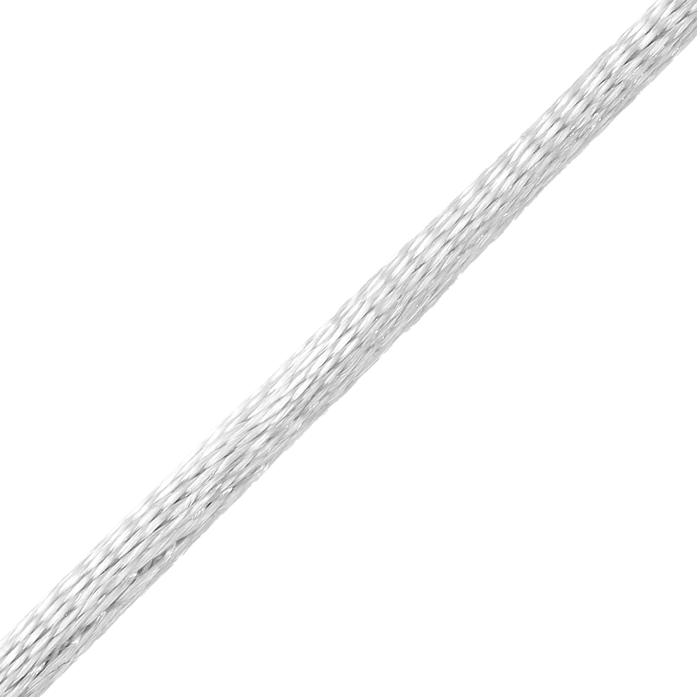 Satinband, 42 cm, ø 2 mm, weiß, mit Karabiner 925 Ag verg. - 42 cm