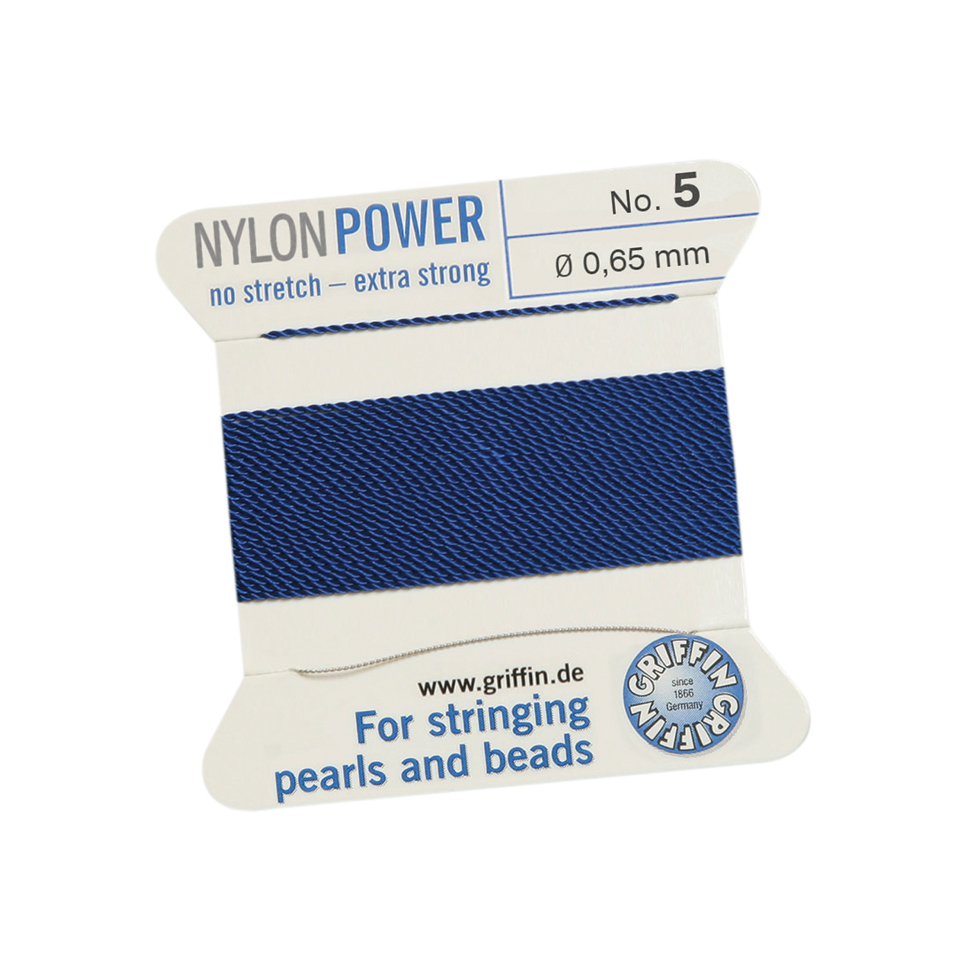 Bead Cord NylonPower Perlseide, dunkelblau, Nr. 5 - 2 m