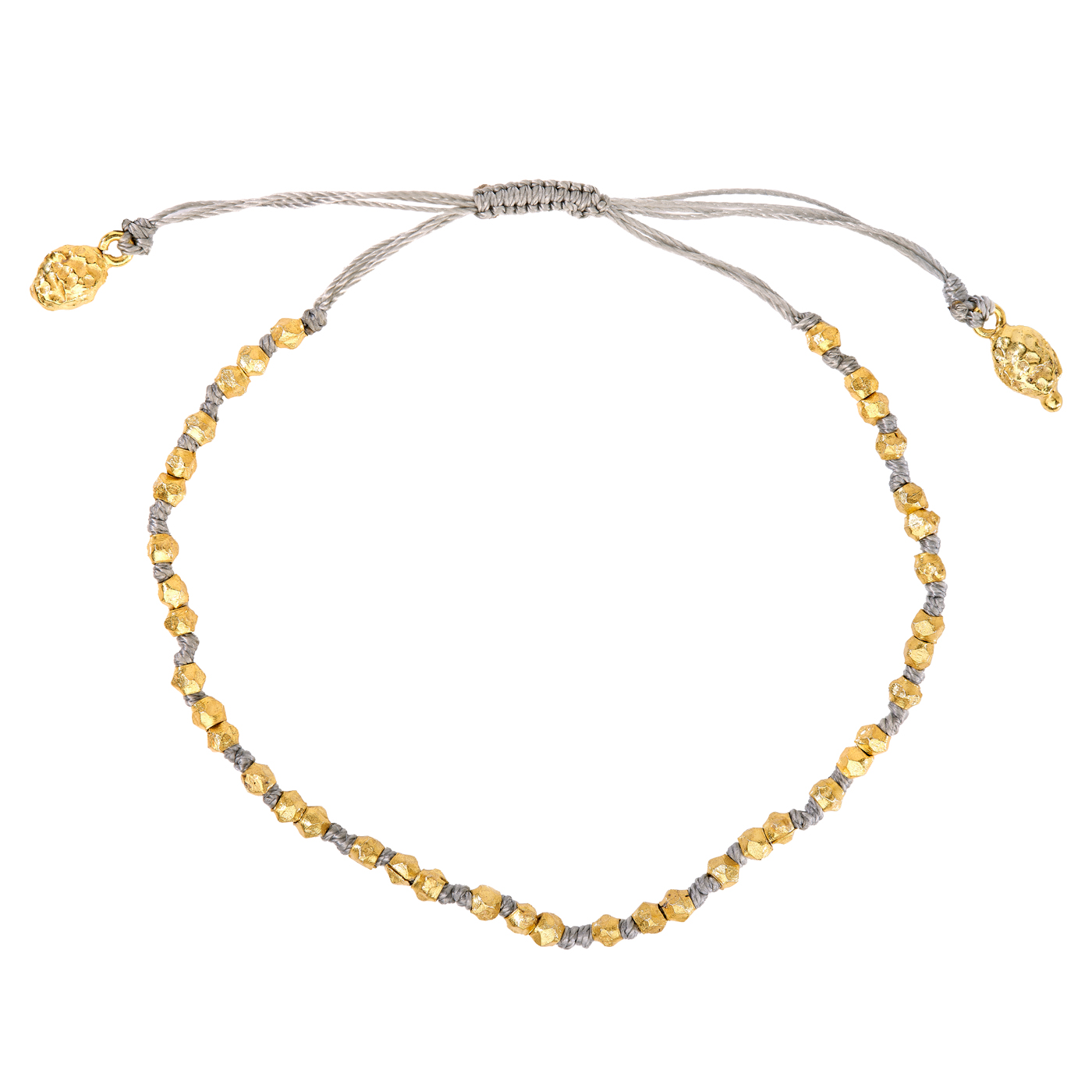 Armband, Messing, verg., Nugget, Länge 19 cm, grau - 1 Stück