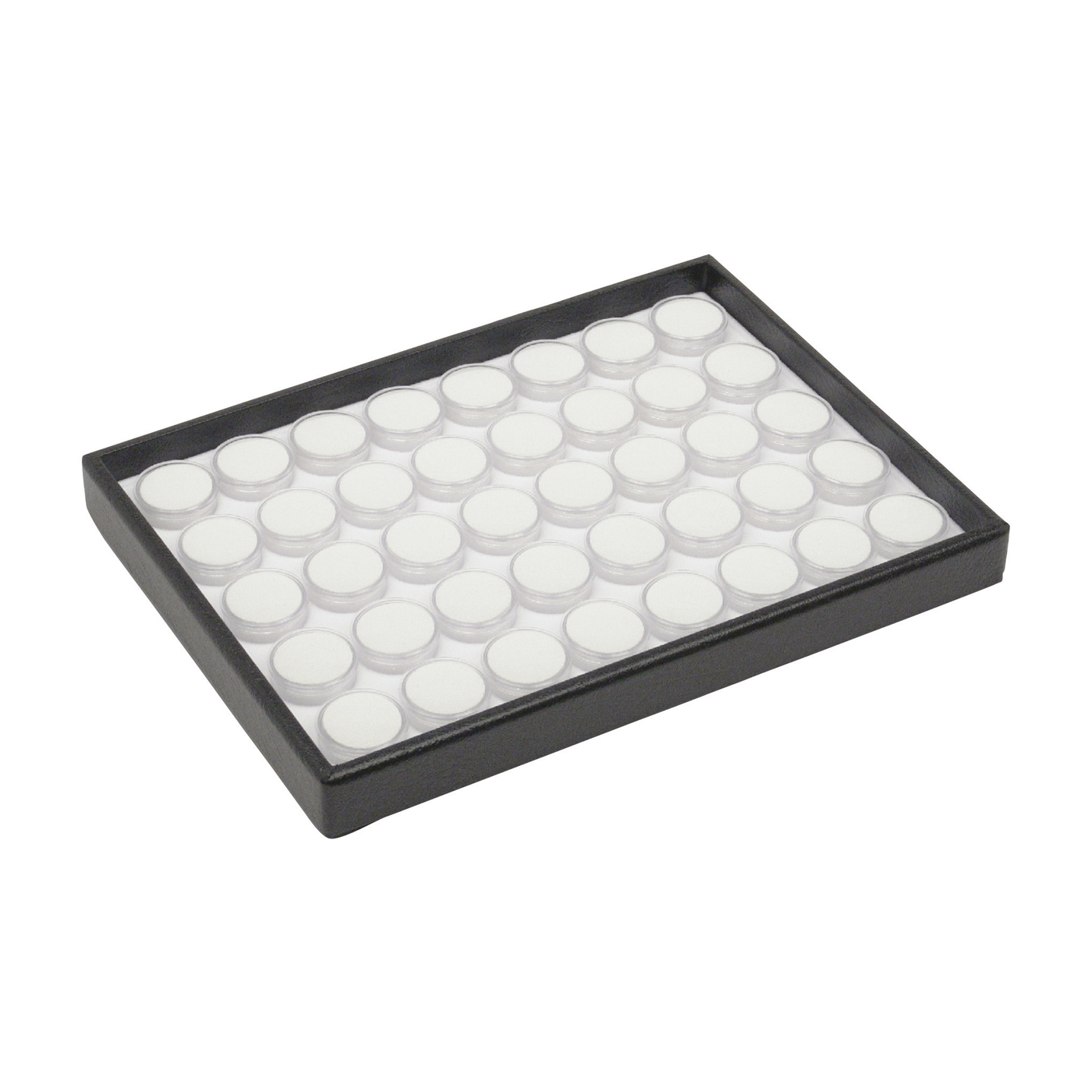 Stacking Tray with 40 Plastic Cans, Round, 280 x 210 x 25 mm - 1 piece