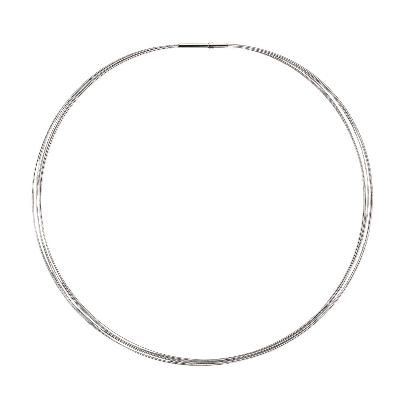Rope Necklace, 7 Rows, Double Clip Closure, ø 0.5 mm, 42 cm - 1 piece