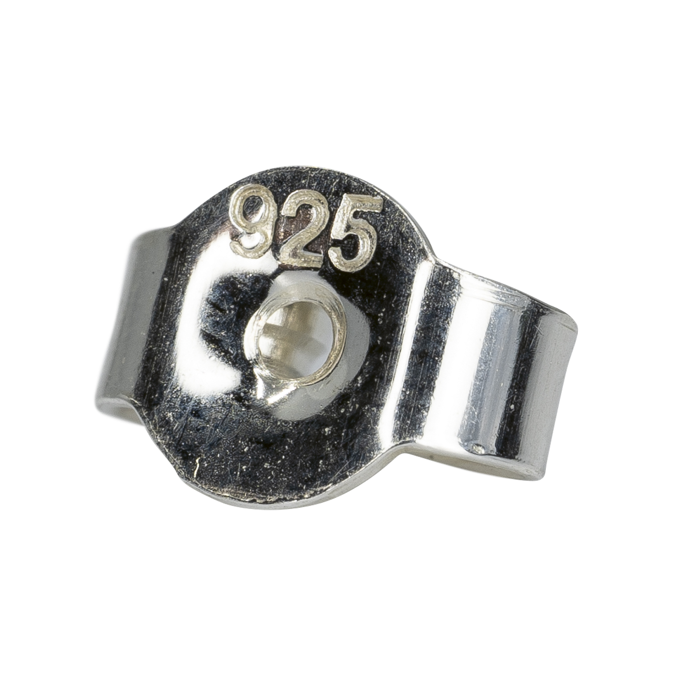 Ohrmutter, 925 Ag, ø 4 mm, glatter Rand - 1 Stück
