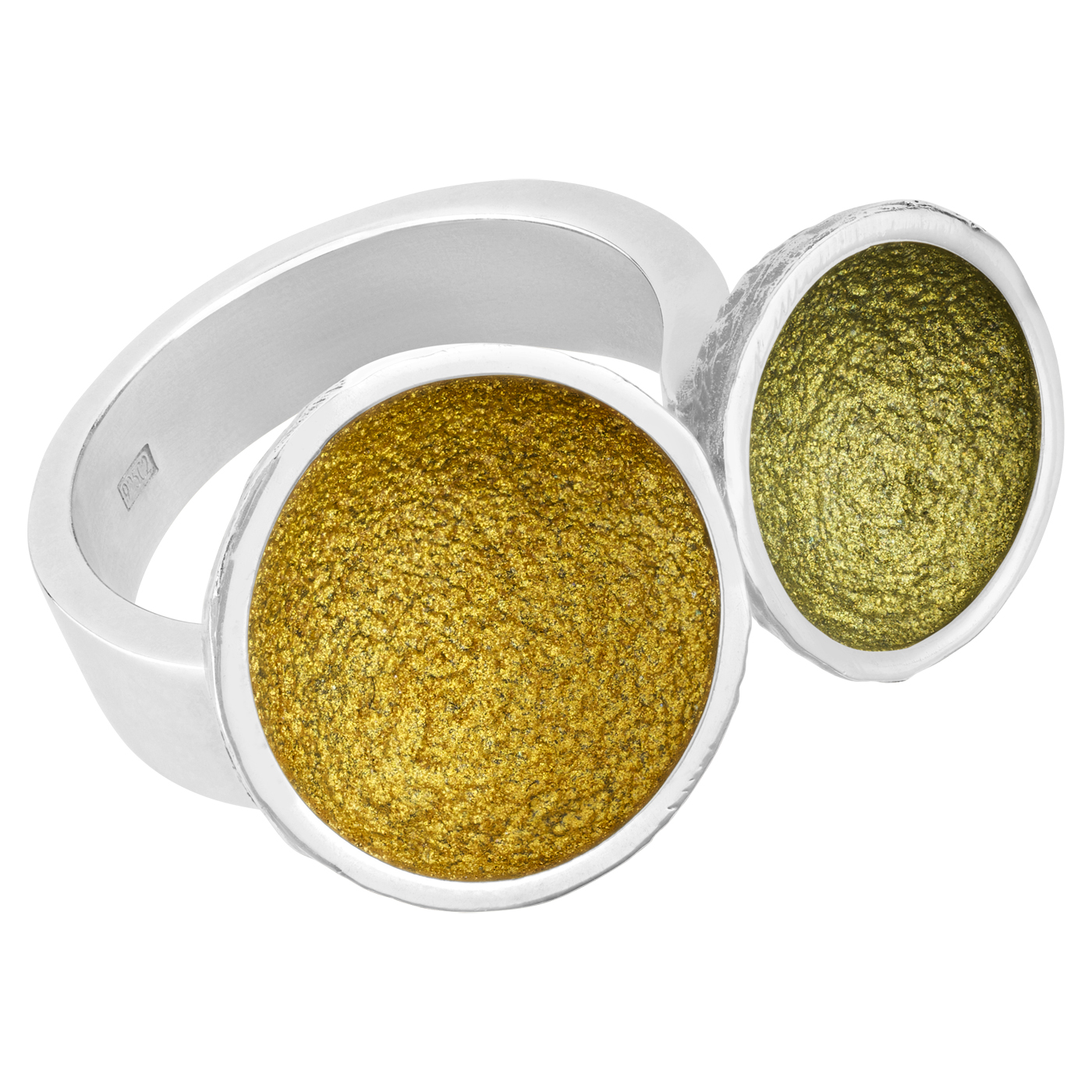 Damenring, 925Ag, W56, Farbpigmente multicolor grün - 1 Stück