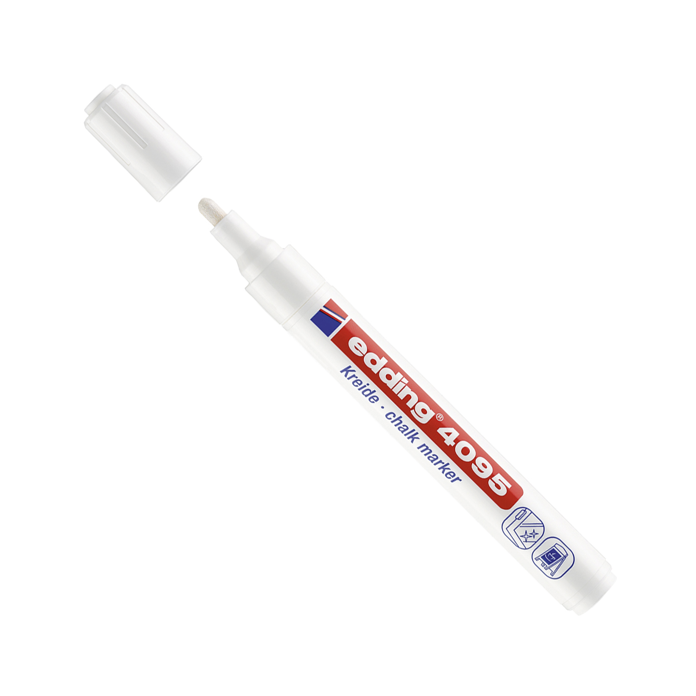 Edding Kreidemarker, weiß, Rundspitze, 2-3 mm - 1 Stück Edding Kreidemarker, weiß, Rundspitze, 2-3 mm - 1 Stück