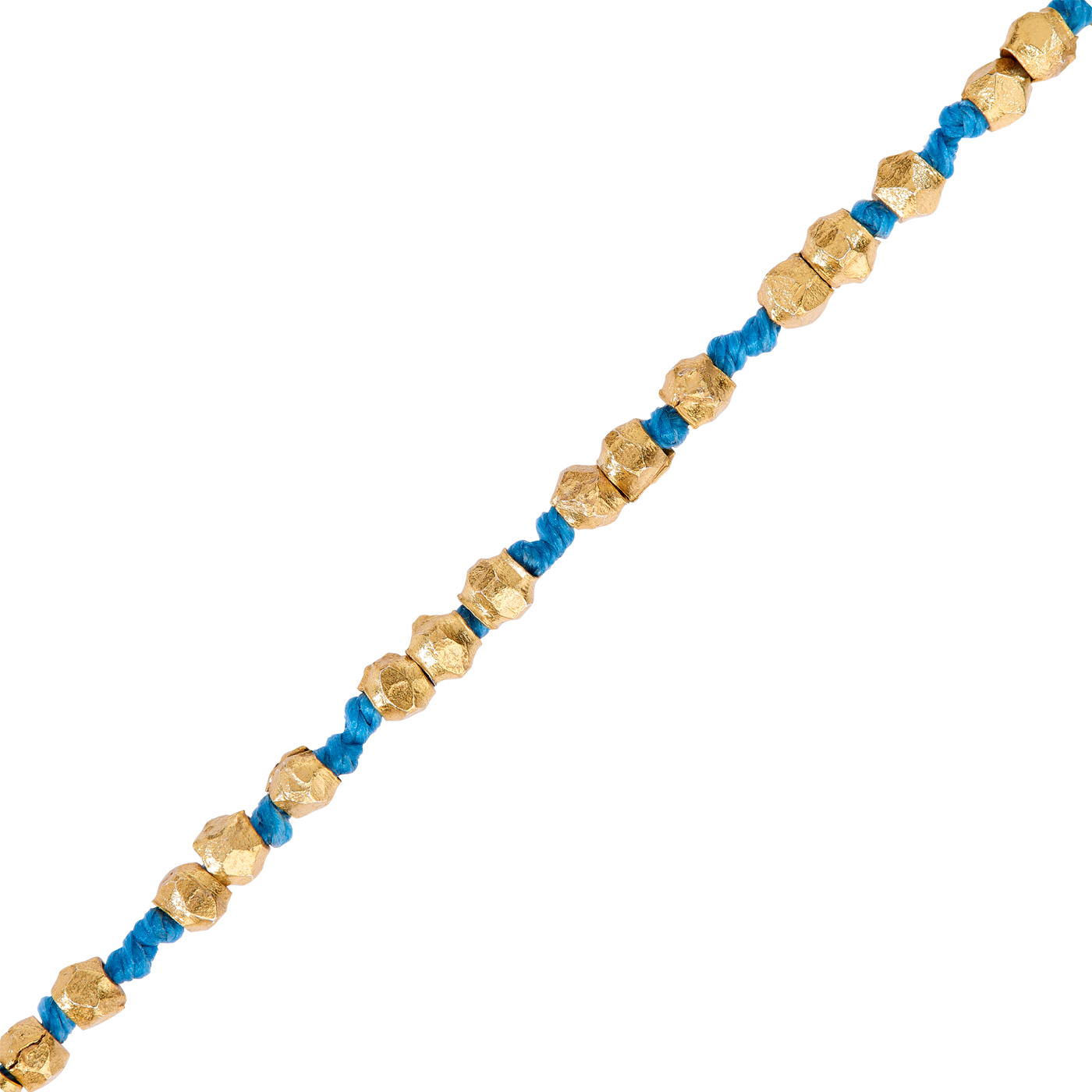 Armband, Messing verg., Nugget, Länge 19 cm, blau - 1 Stück