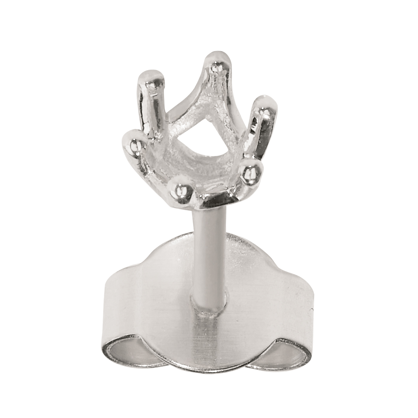 Chaton-Ohrstecker, 585WG, Stein-ø 5,1 mm, 6 Krappen, konisch - 1 Paar Chaton-Ohrstecker, 585WG, Stein-ø 5,1 mm, 6 Krappen, konisch - 1 Paar