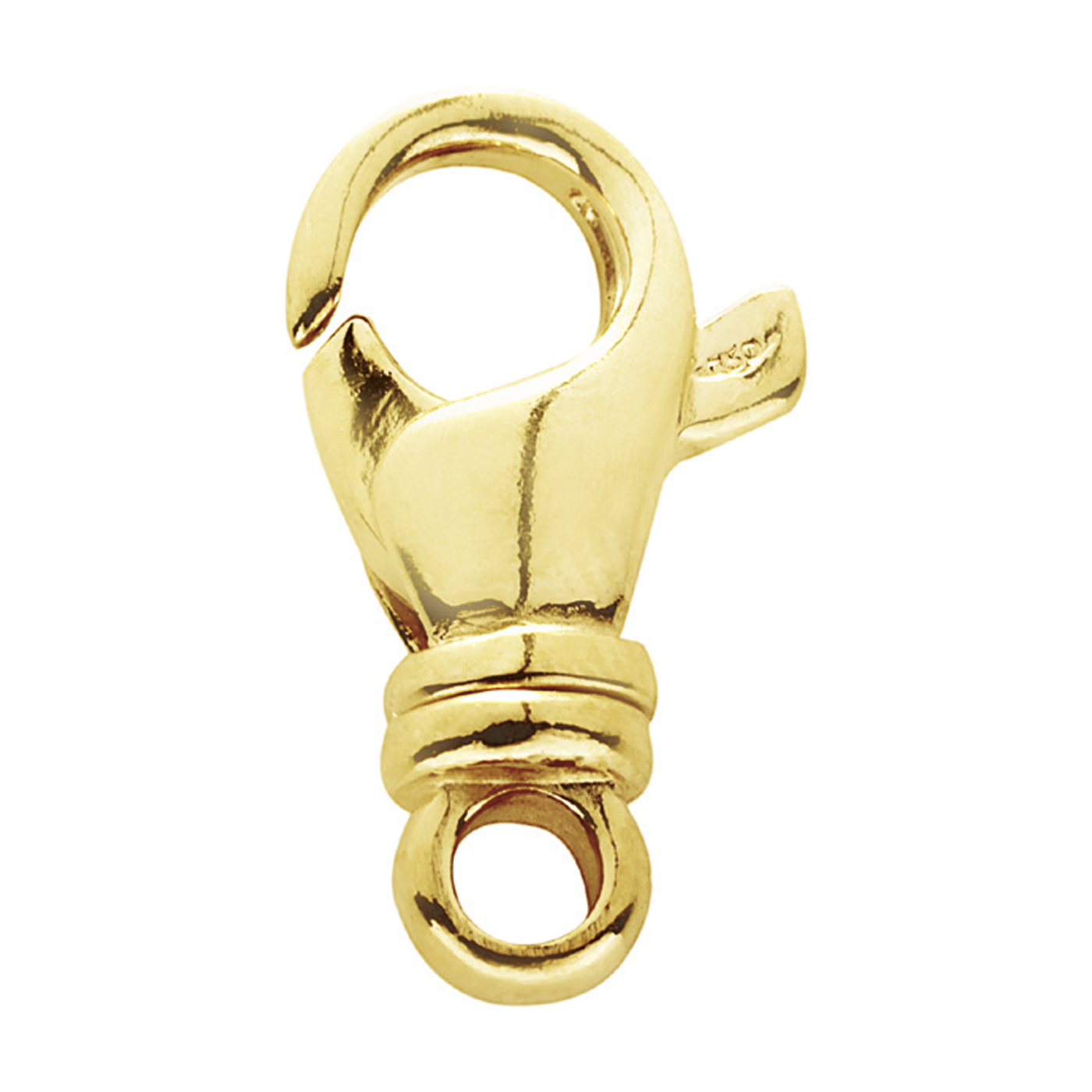 Lobster Clasp, 585G Polished, 18 x 8 mm - 1 piece