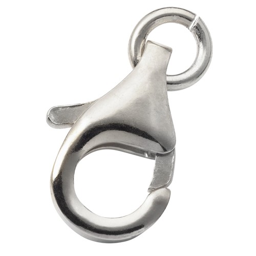 Karabiner, 925 Ag, 13 mm, mit Bindering - 5 Stück