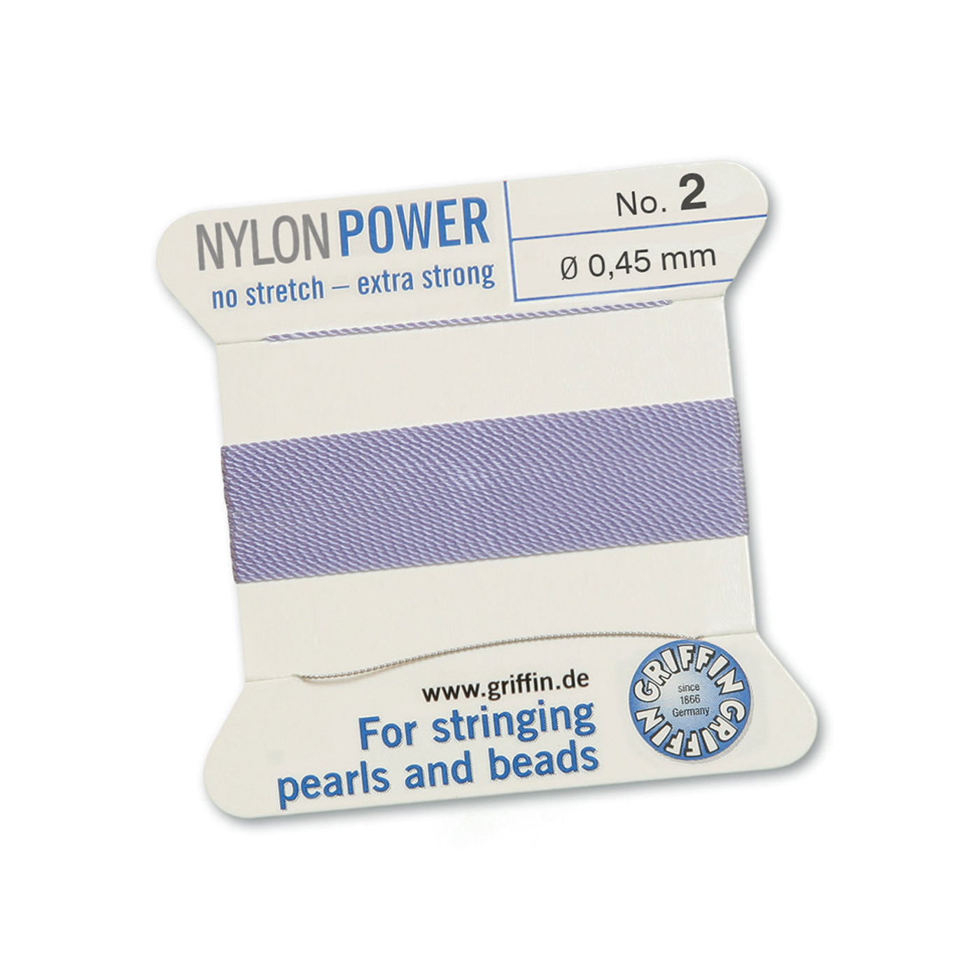 Bead Cord NylonPower, Violet, No. 2 - 2 m