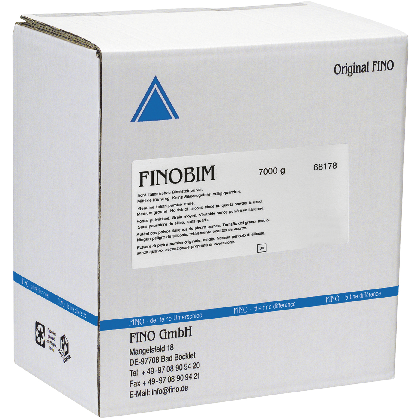 FINOBIM Bimssteinpulver, mittel - 7000 g