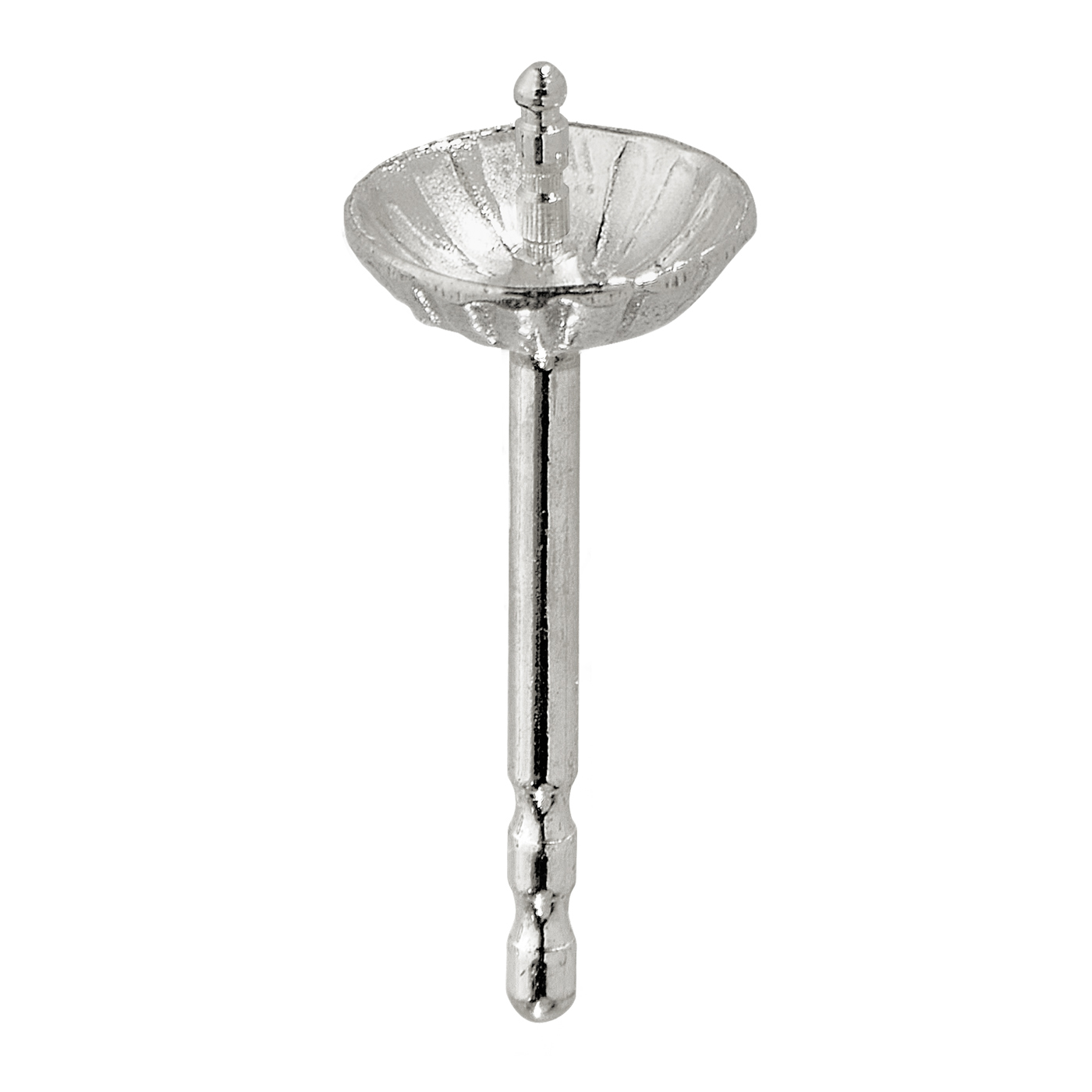 Ohrstecker, 925 Ag, mit Perlschale gerieft, ø 5 mm - 1 Stück