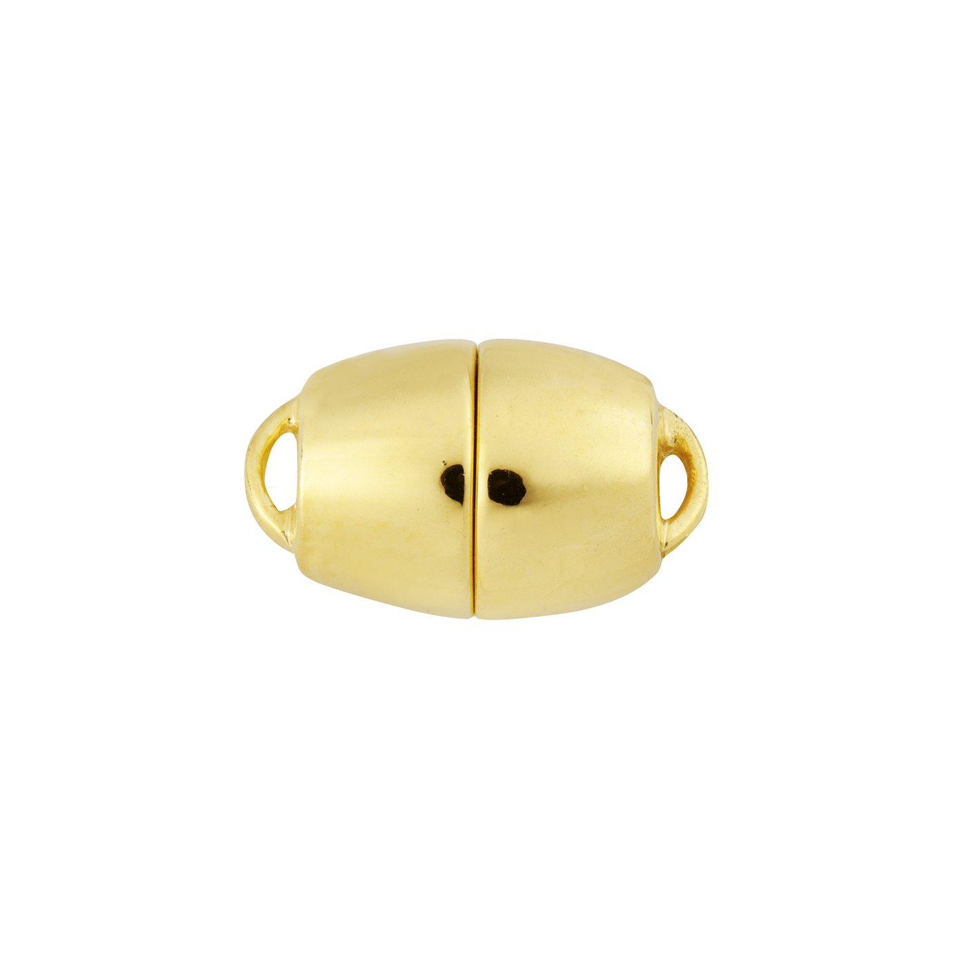 Magnetic Clasp, Barrel, 925Ag Gold-Plated, Polished, 8x10mm - 1 piece