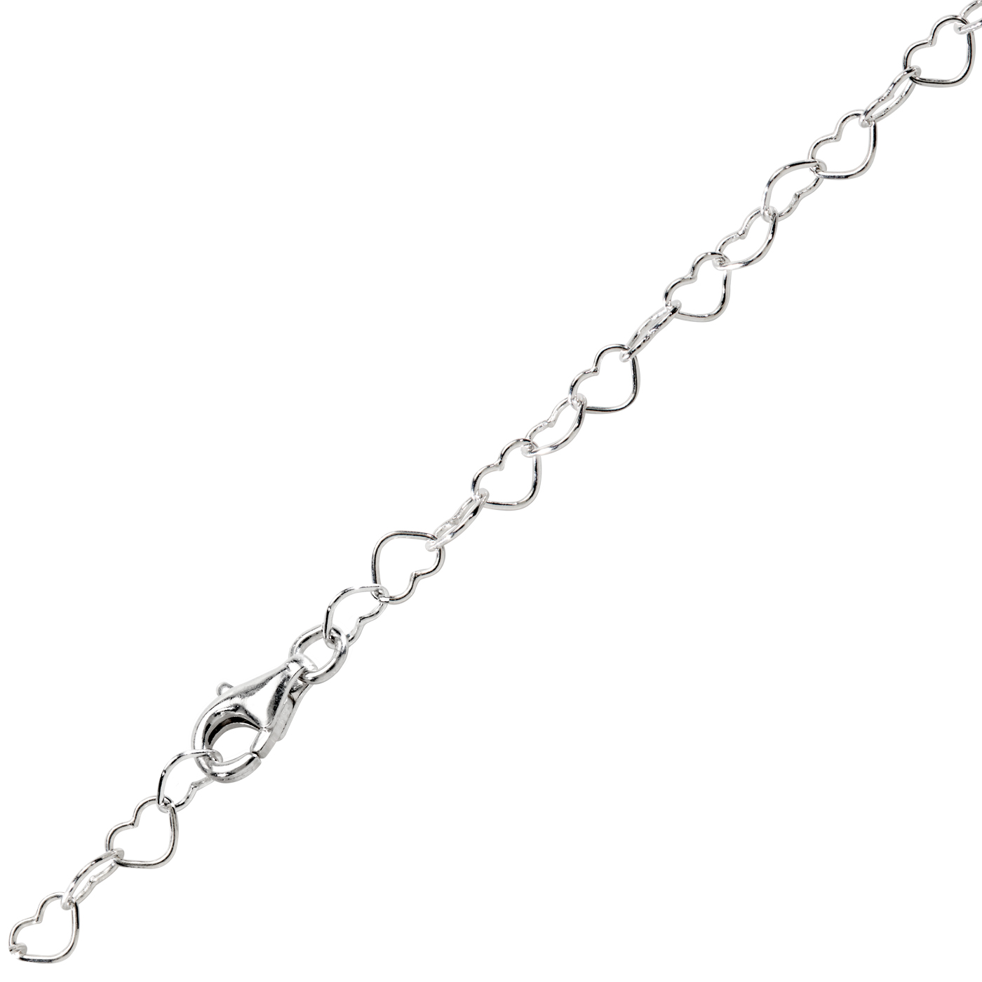 Herzkette, 925 Ag rhodiniert, 4,10 x 3,40 mm, 40 cm - 1 Stück Herzkette, 925 Ag rhodiniert, 4,10 x 3,40 mm, 40 cm - 1 Stück