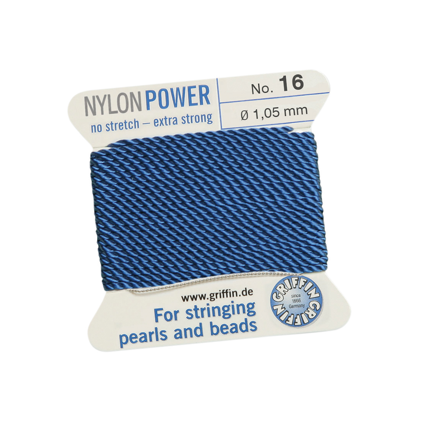 Bead Cord NylonPower, Blue, No. 16 - 2 m