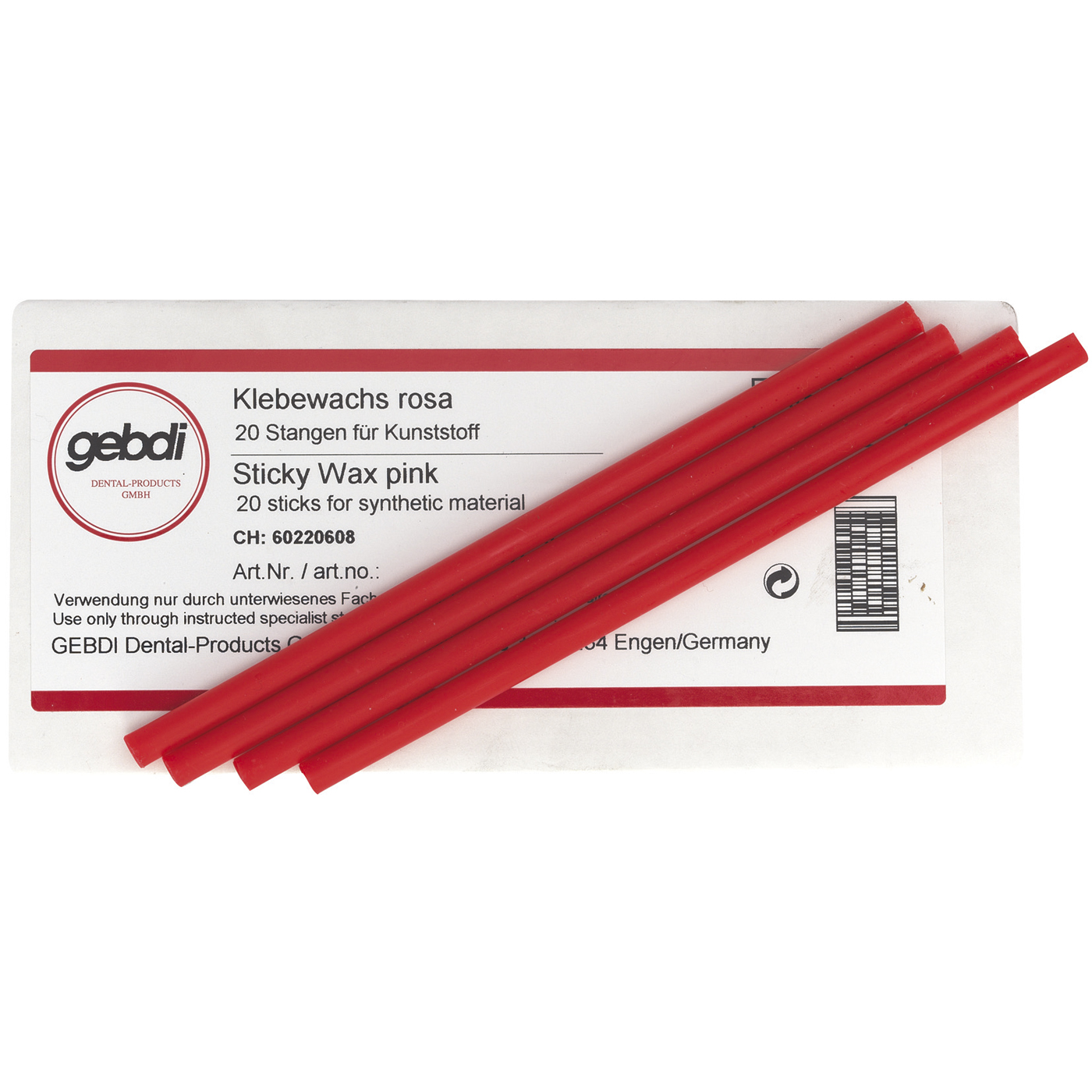 Gebdi Klebewachs, rosa, Stangen - 120 g
