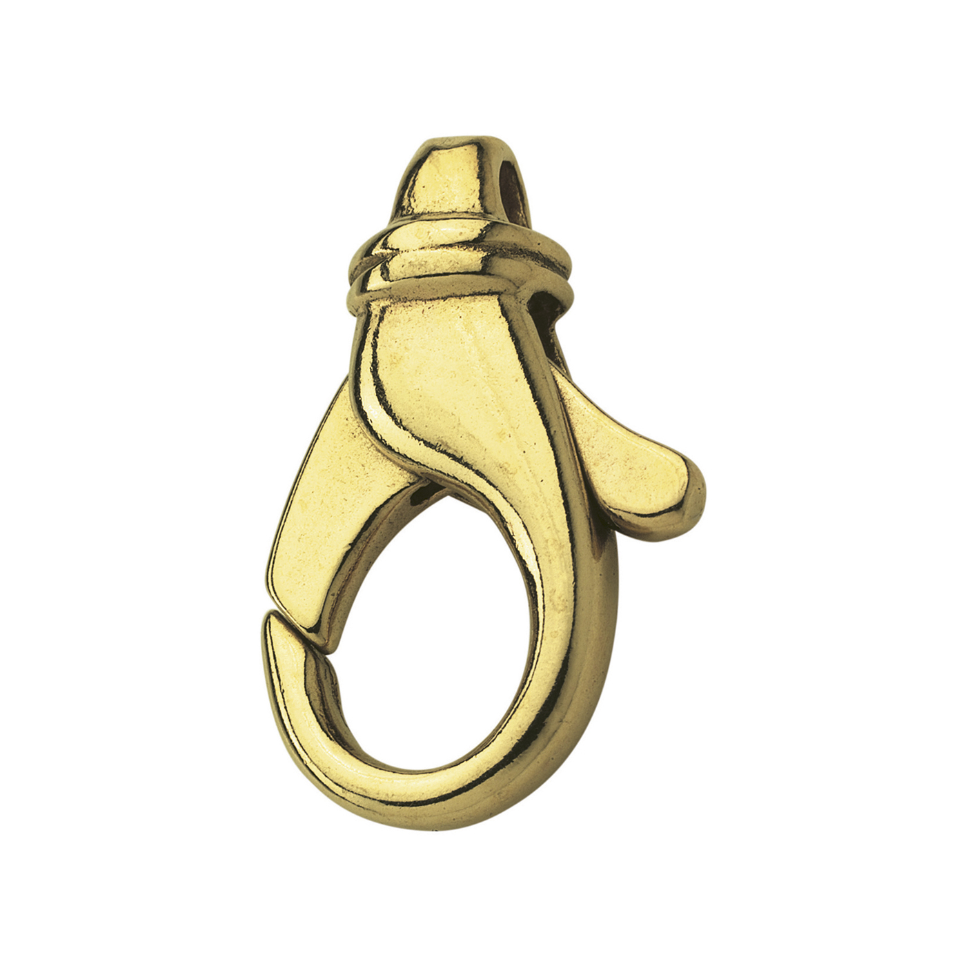 Karabiner, 585 G, 11 x 20 mm, mit Überwurf und Queröse - 1 Stück