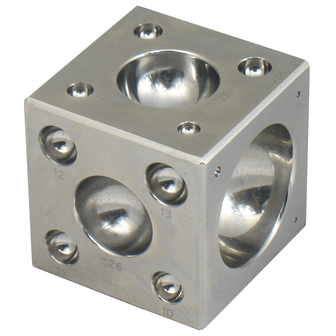 Würfelanke, mit 27 runden Vertiefungen, 60 x 60 mm - 1 Set