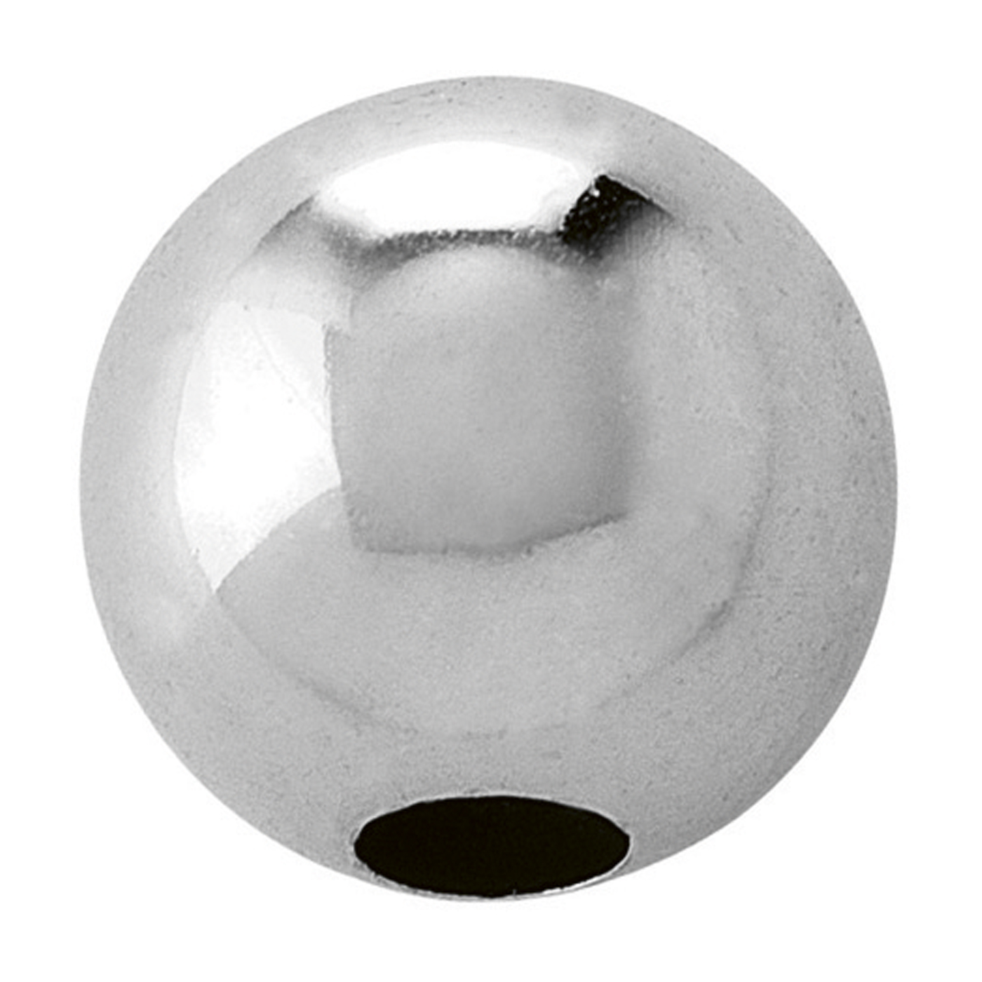 2-Hole Ball, 925Ag Polished, ø 9 mm - 1 piece