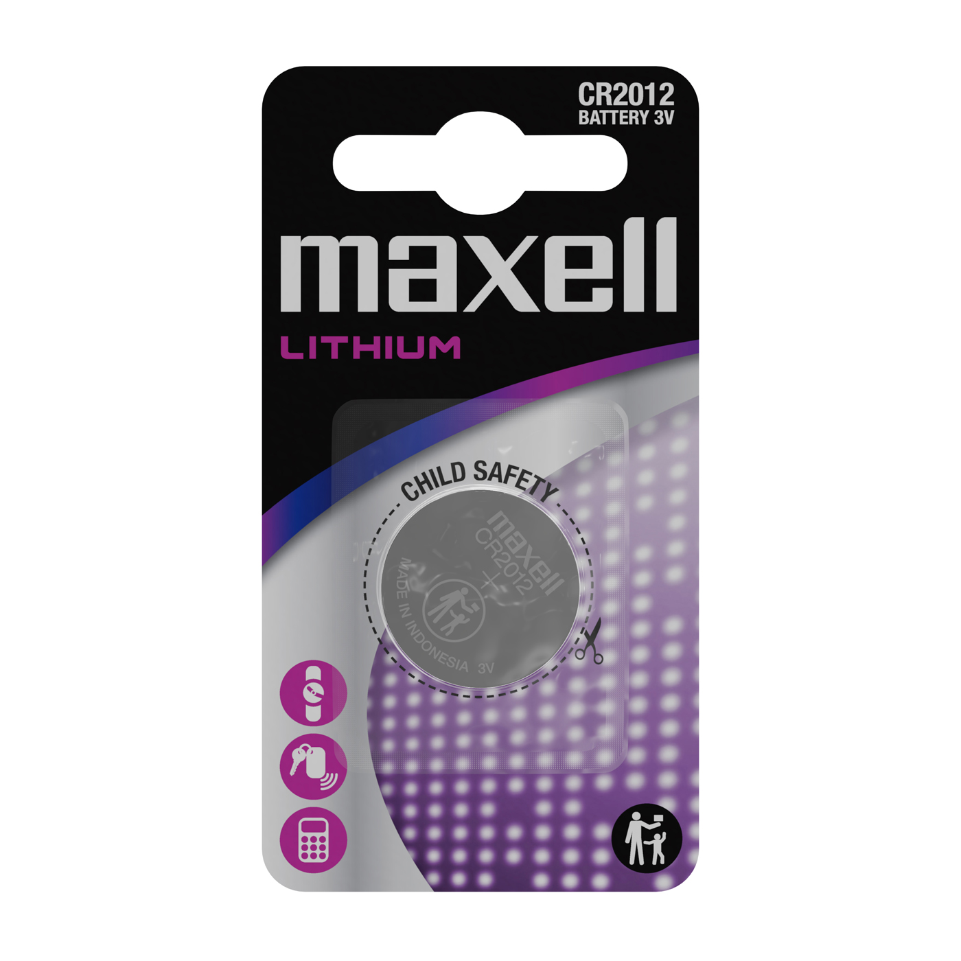 Lithium-Batterie, Maxell, CR2012, ø 20,0 x 1,2 mm - 1 Stück