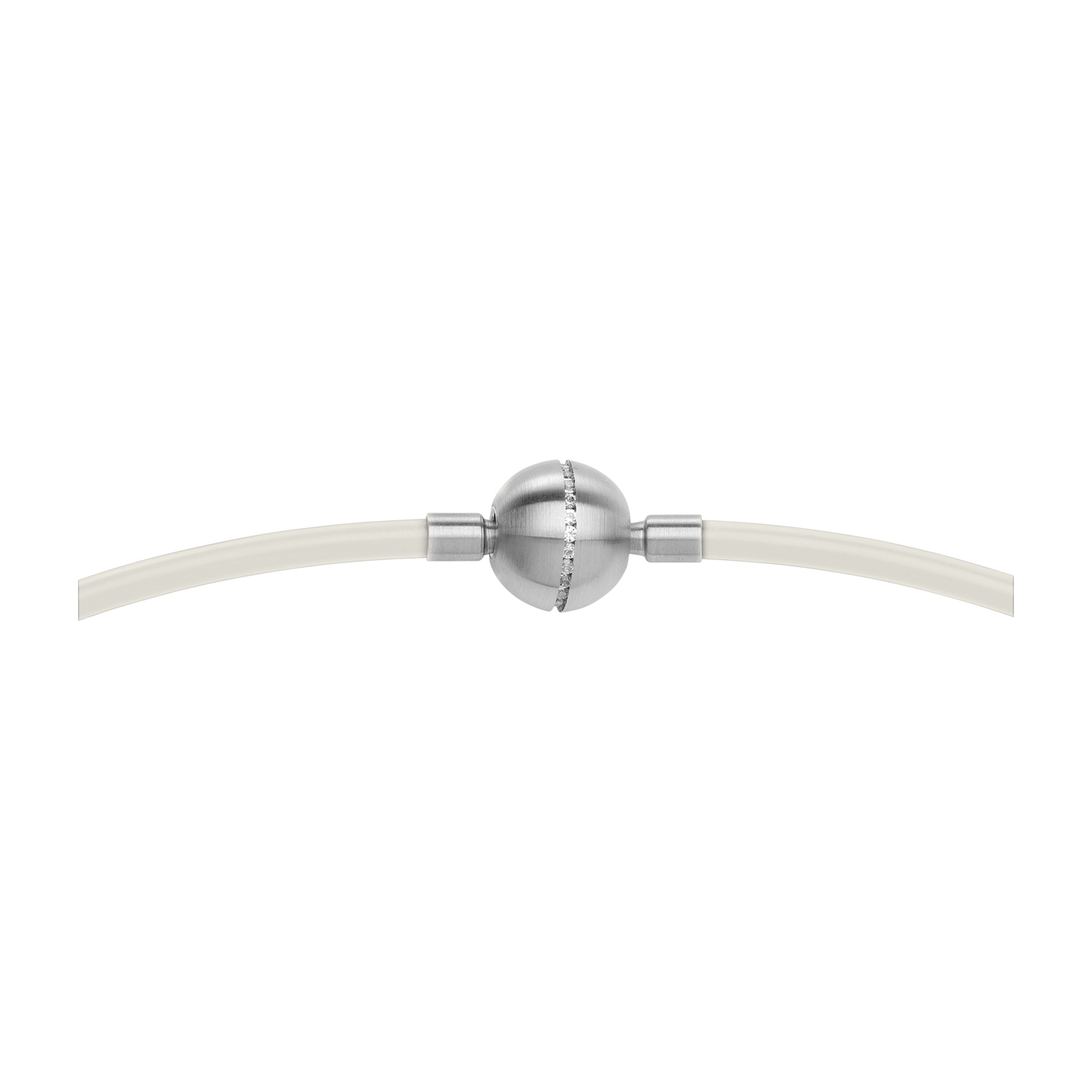 Silicone Circlet, White, ø 3 mm, 42 cm, Ball Mechanism - 1 piece