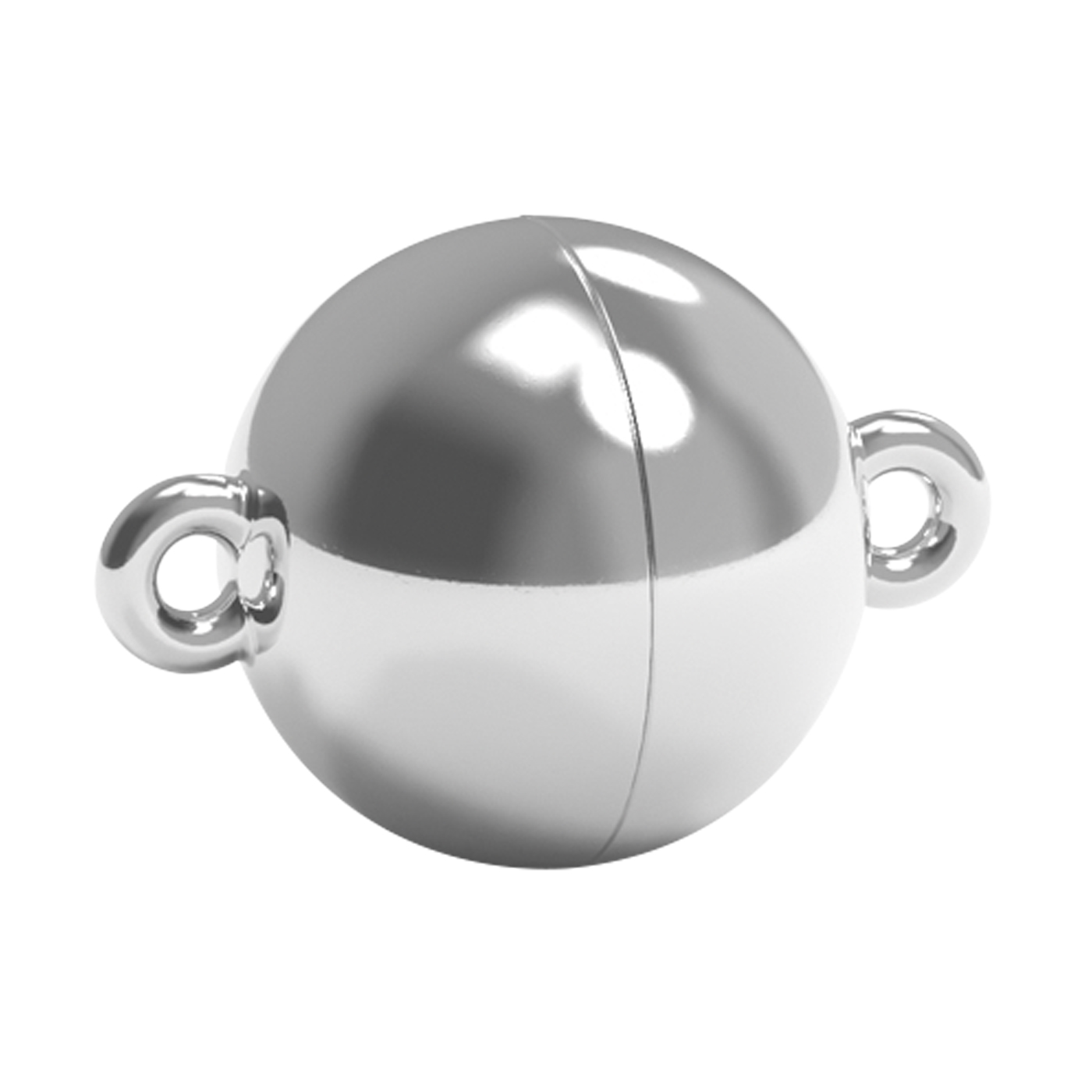 Goldplus Magnetic Clasp, Ball, 750WG Polished, ø 12 mm - 1 piece
