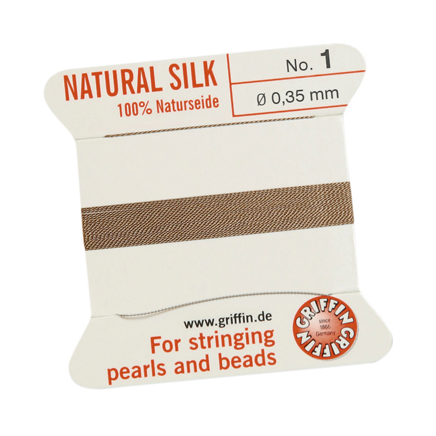 Bead Cord 100% Natural Bead Cord, Beige, No. 1 - 2 m