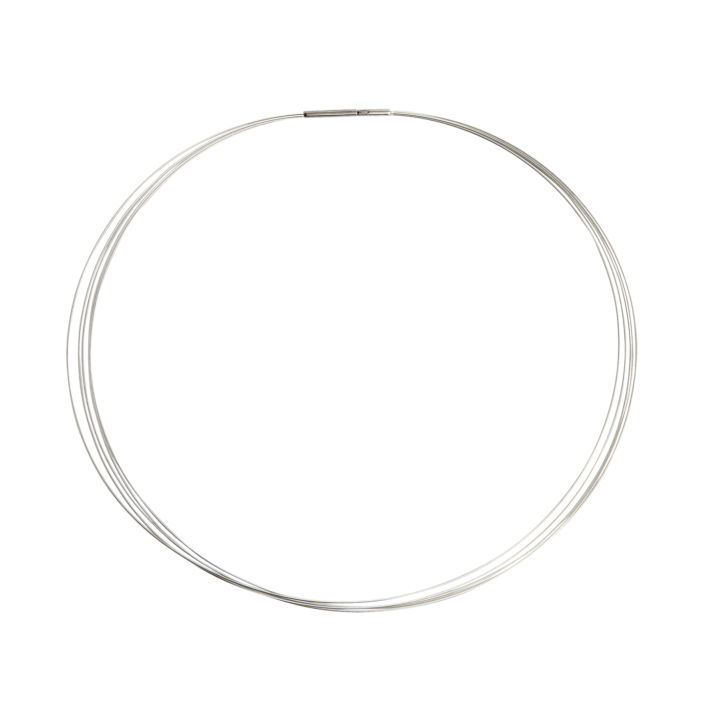 Seilcollier "Plus Cable", ES versilbert, 5-reihig, ø 45 cm - 1 Stück