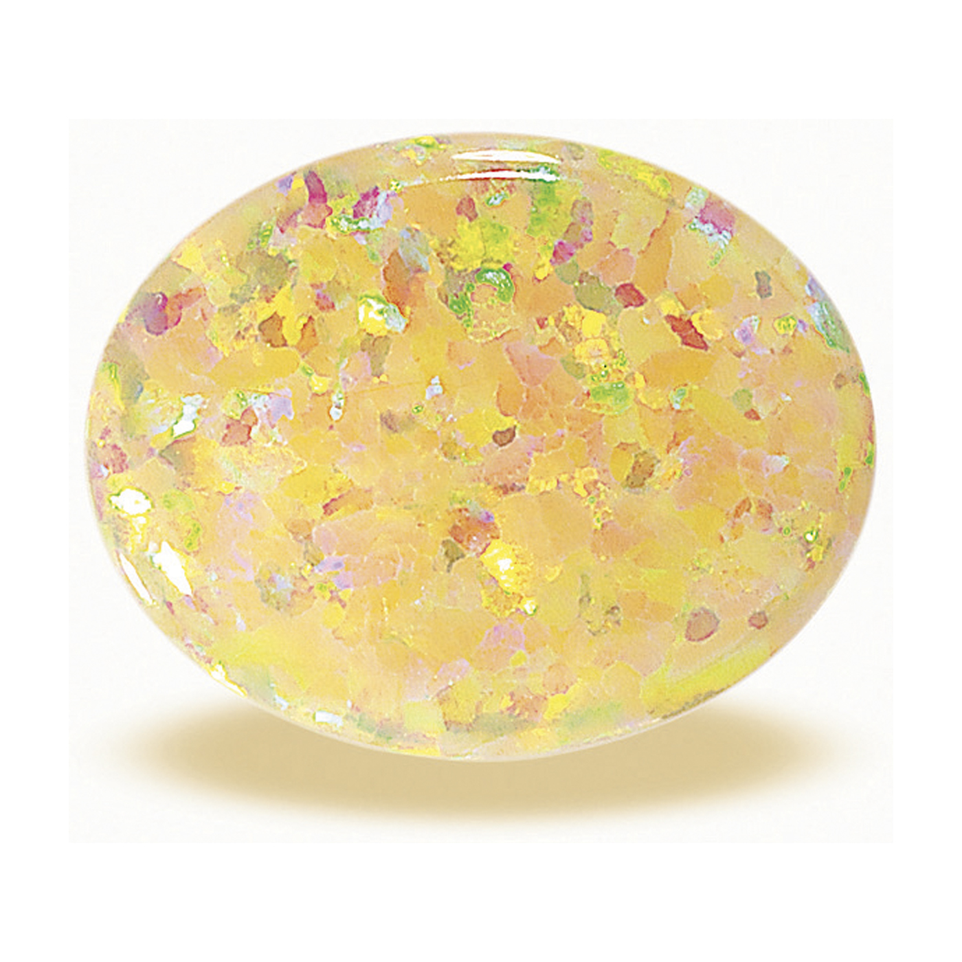Opal Imitation, Yellow, Oval Cabochon, 8.00 x 6.00 mm - 1 piece