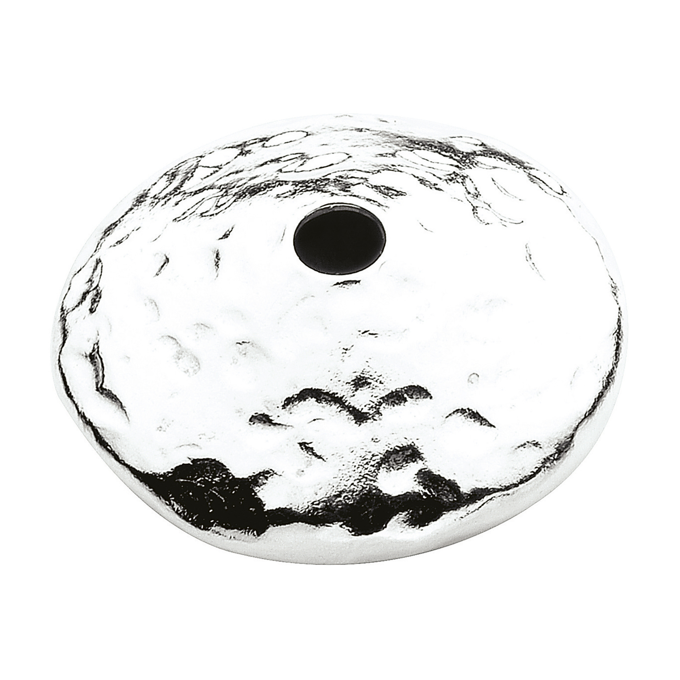 Zwischenteil, Linse, 925 Ag, ø 16 x 8 mm, gehämmert - 1 Stück