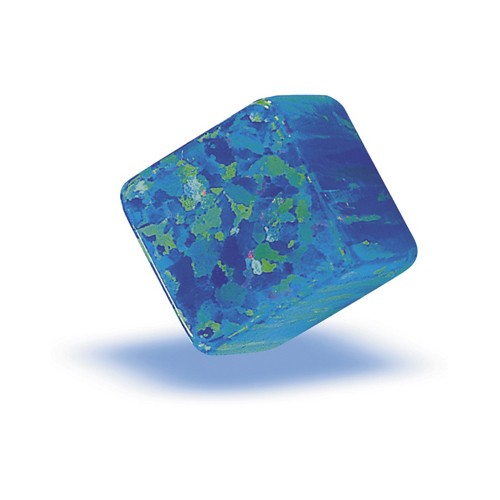 Opal-Imitation, Würfel, blaugrün, 7 x 7 mm - 1 Stück