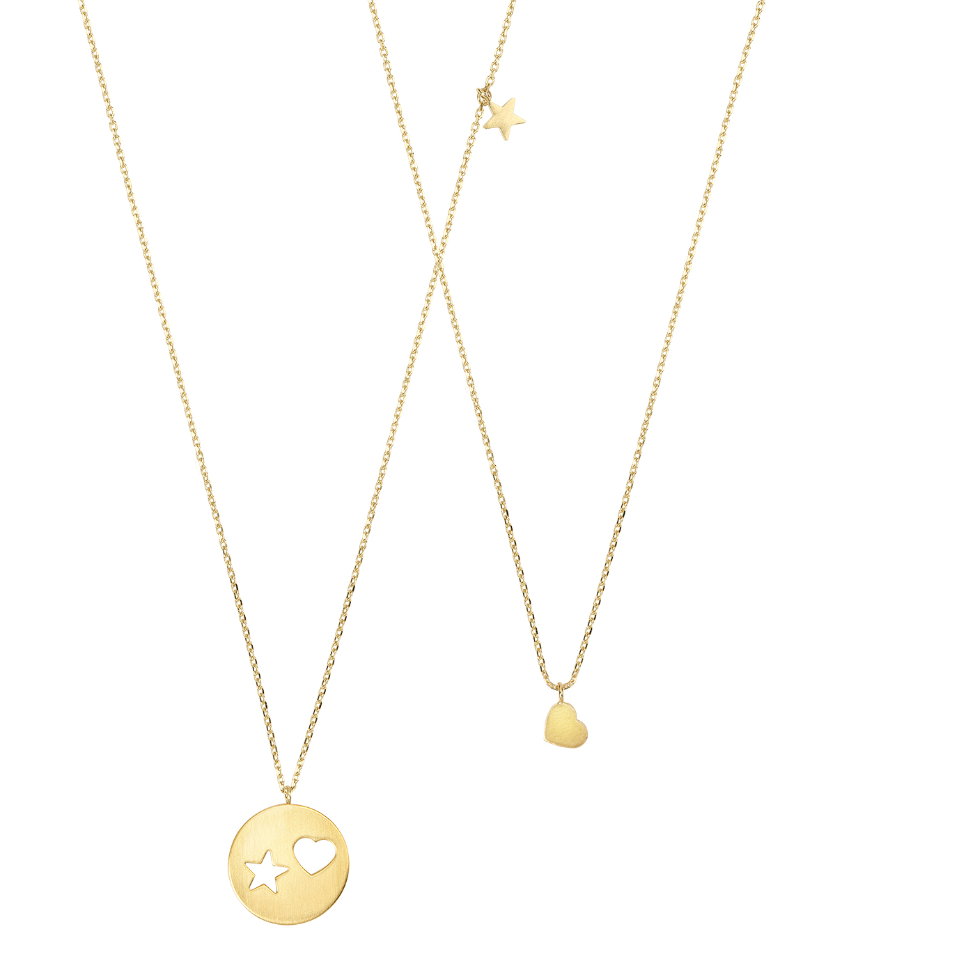 Mutter-Kind-Kettenset, 925 Ag vergoldet, 45 cm - 1 Stück