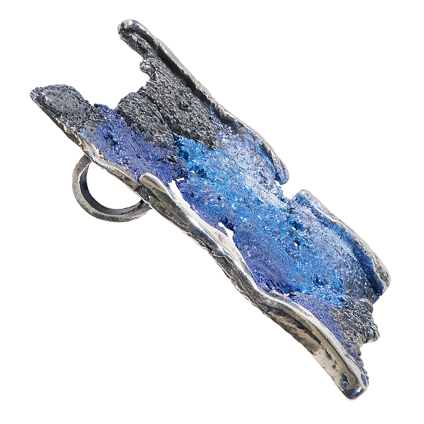 Anhänger, 925Ag, Farbpigmente azur - 1 Stück