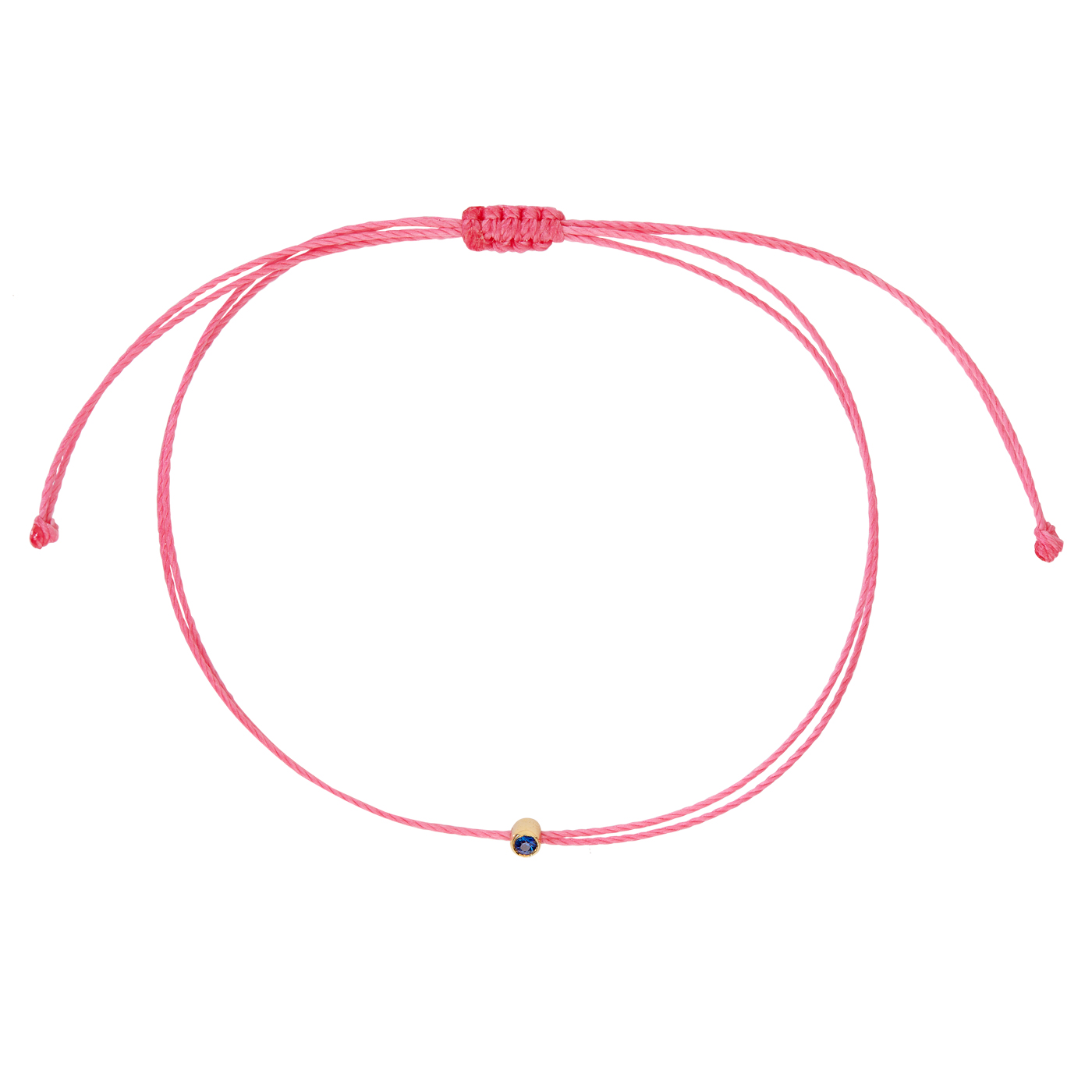Armband, Seide rosé, 19 cm, Zarge 585G, Safir ø-2,0 mm - 1 Stück