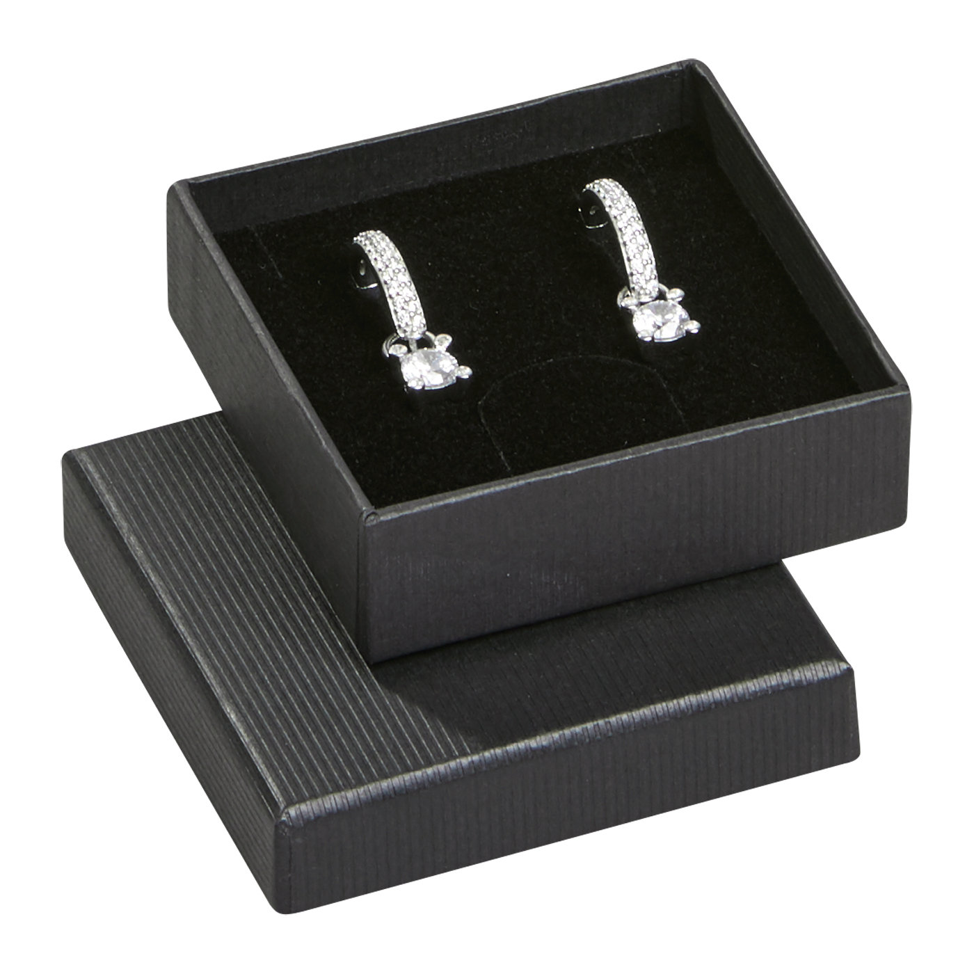 Schmucketui "Classics", schwarz, 60 x 60 x 19 mm - 1 Stück Schmucketui "Classics", schwarz, 60 x 60 x 19 mm - 1 Stück