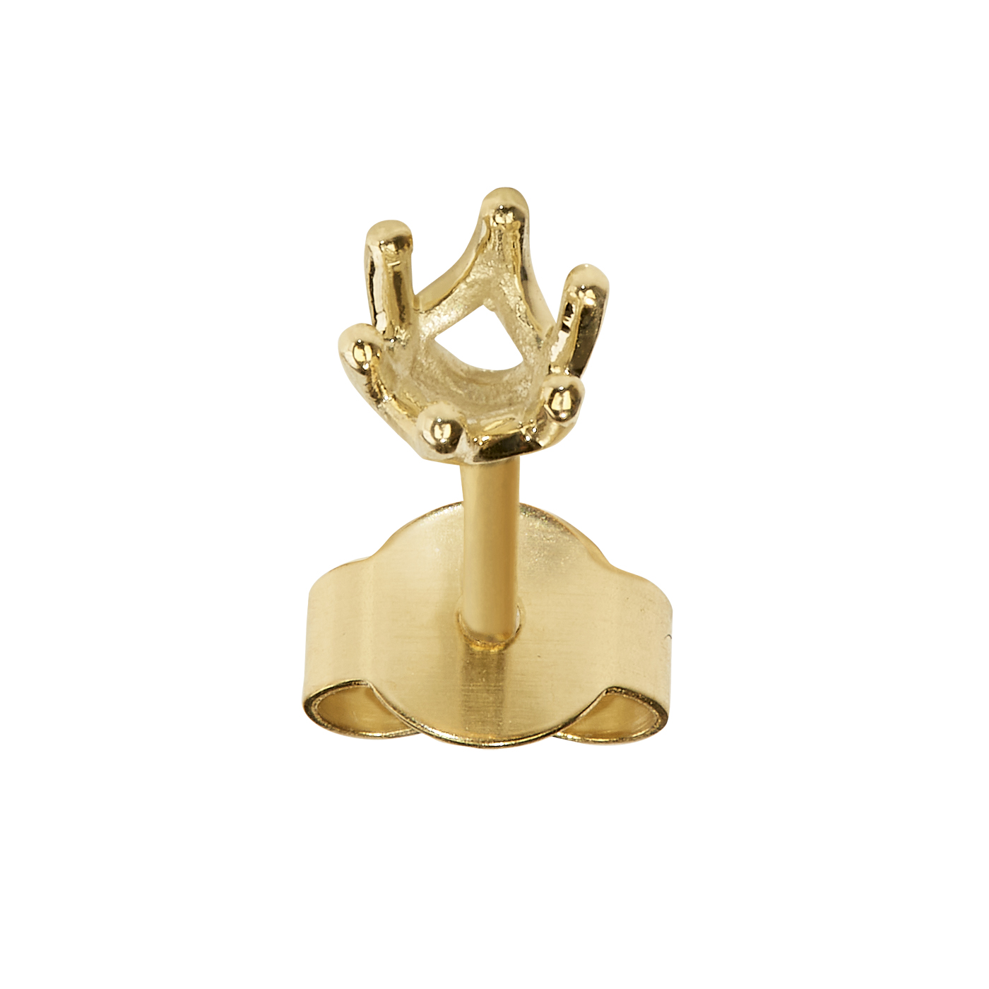 Chaton-Ohrstecker, 585 G, Stein-ø 2,4 mm, 6 Krappen, konisch - 1 Paar