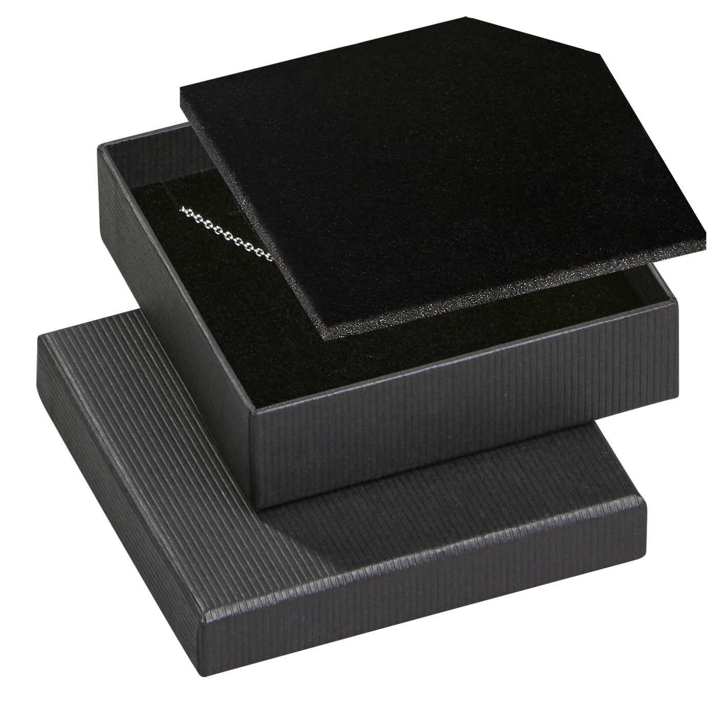 Schmucketui "Classics", schwarz, 78 x 78 x 22 mm - 1 Stück Schmucketui "Classics", schwarz, 78 x 78 x 22 mm - 1 Stück